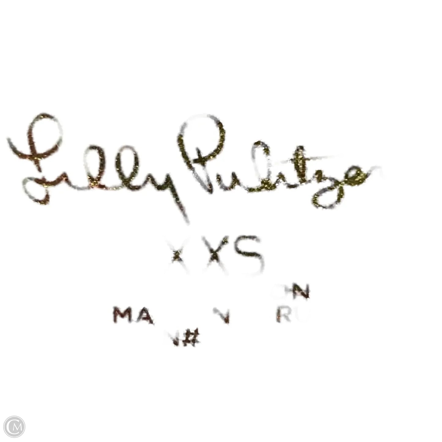 Top Short Sleeve Designer By Lilly Pulitzer In Pink & White, Size: Xxs