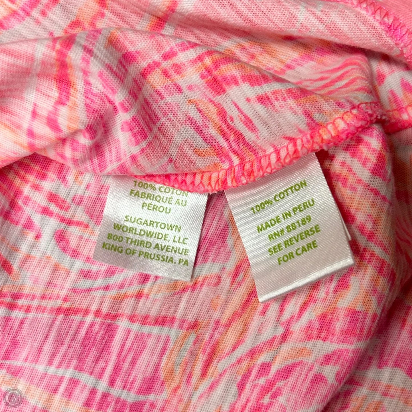 Top Short Sleeve Designer By Lilly Pulitzer In Orange & Pink, Size: S