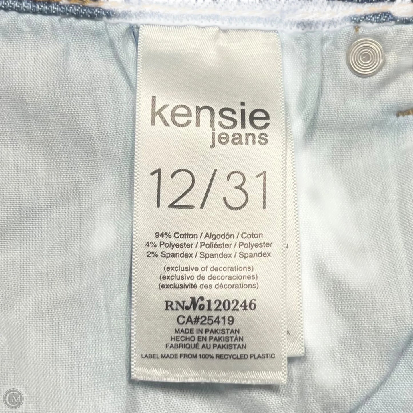 Jeans Flared By Kensie In Blue Denim, Size: 12