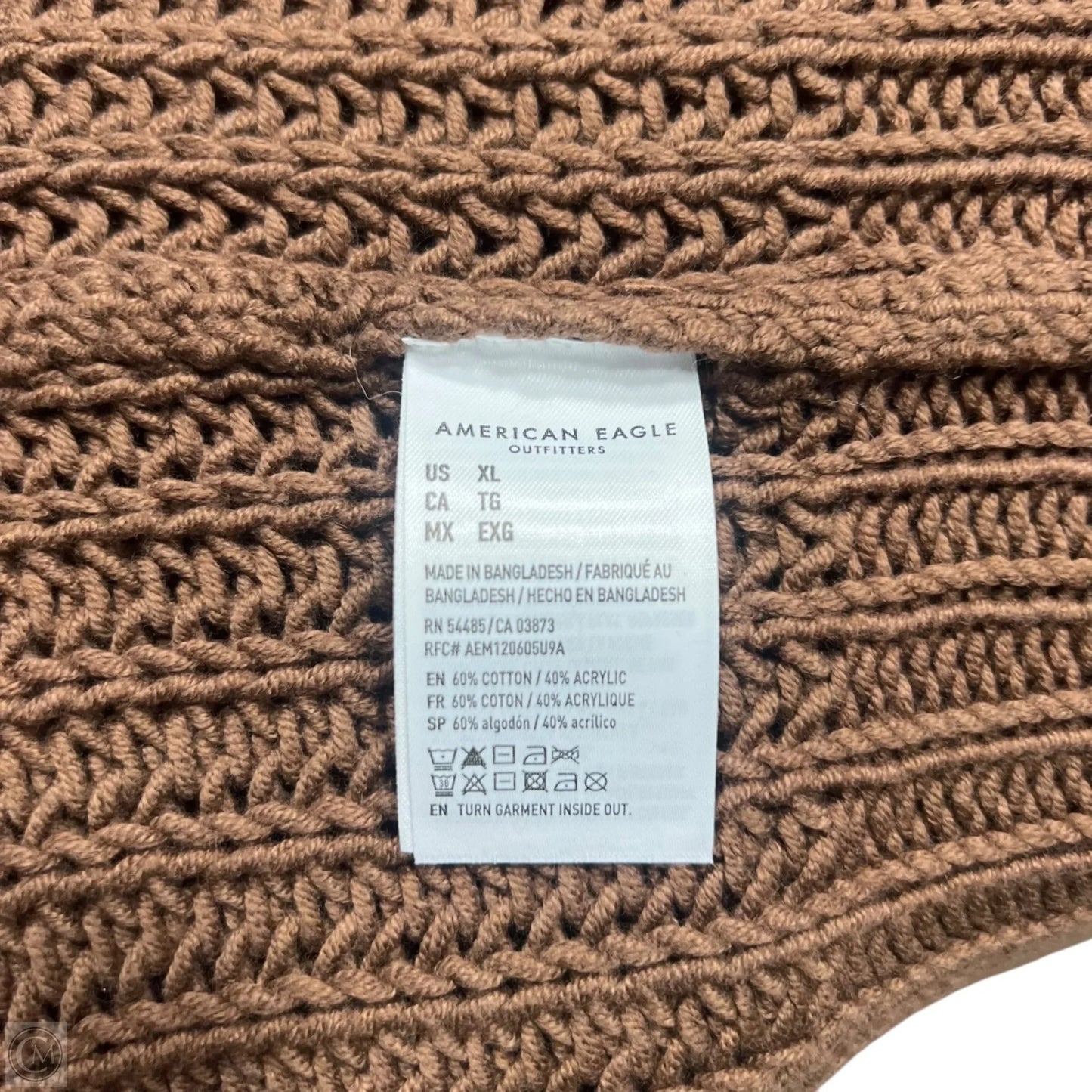 Sweatshirt Collar By American Eagle In Brown, Size: Xl
