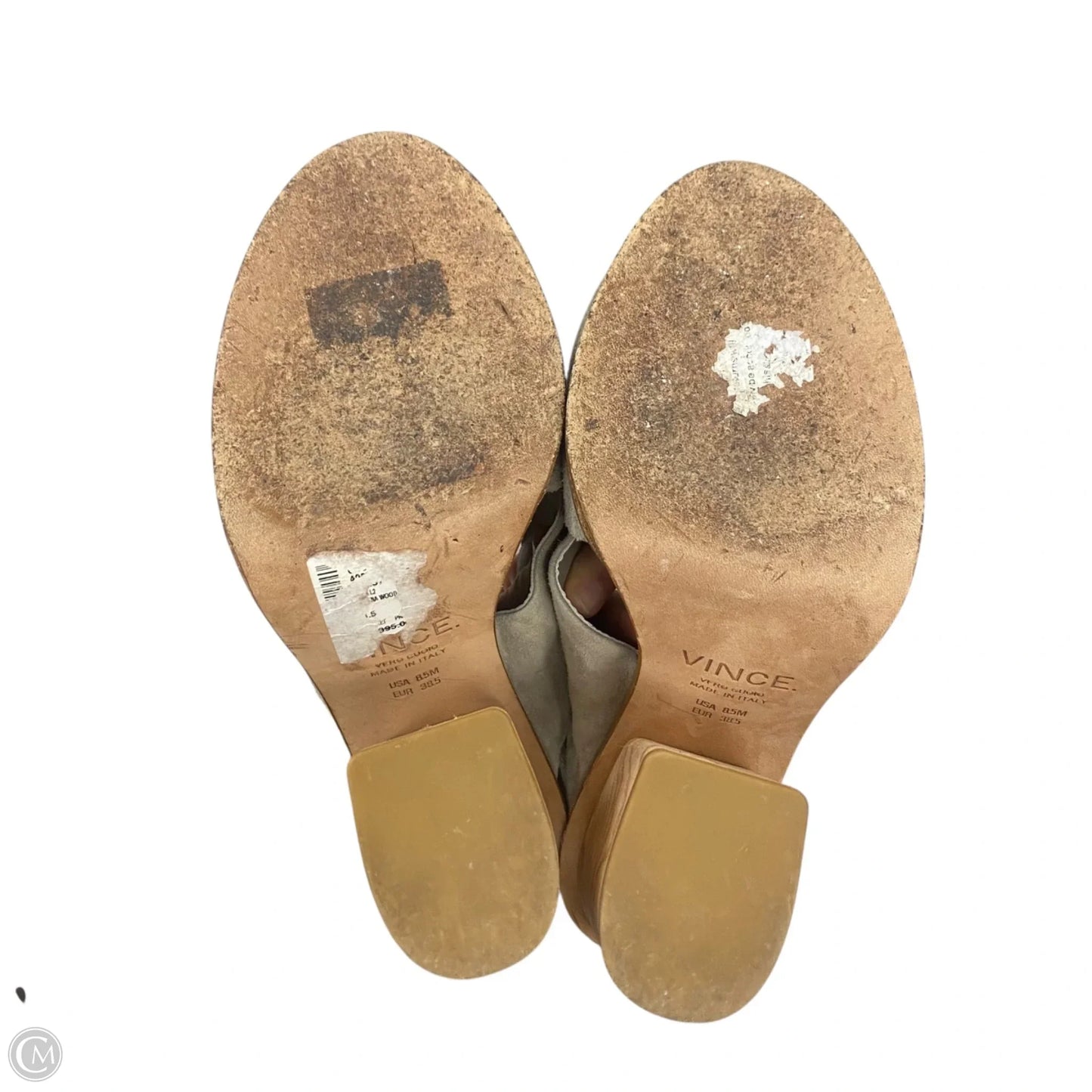 Sandals Heels Block By Vince In Grey, Size: 8.5