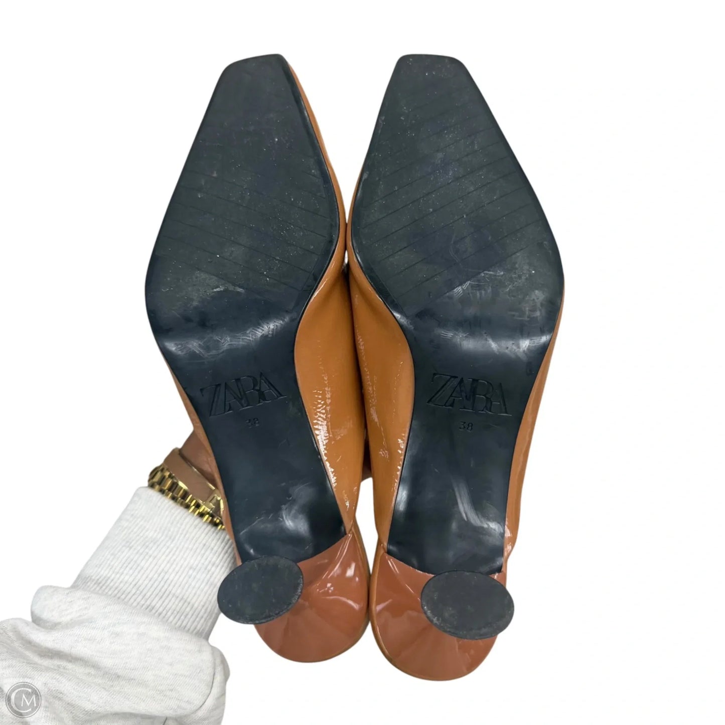 Shoes Heels Kitten By Zara In Brown, Size: 7.5