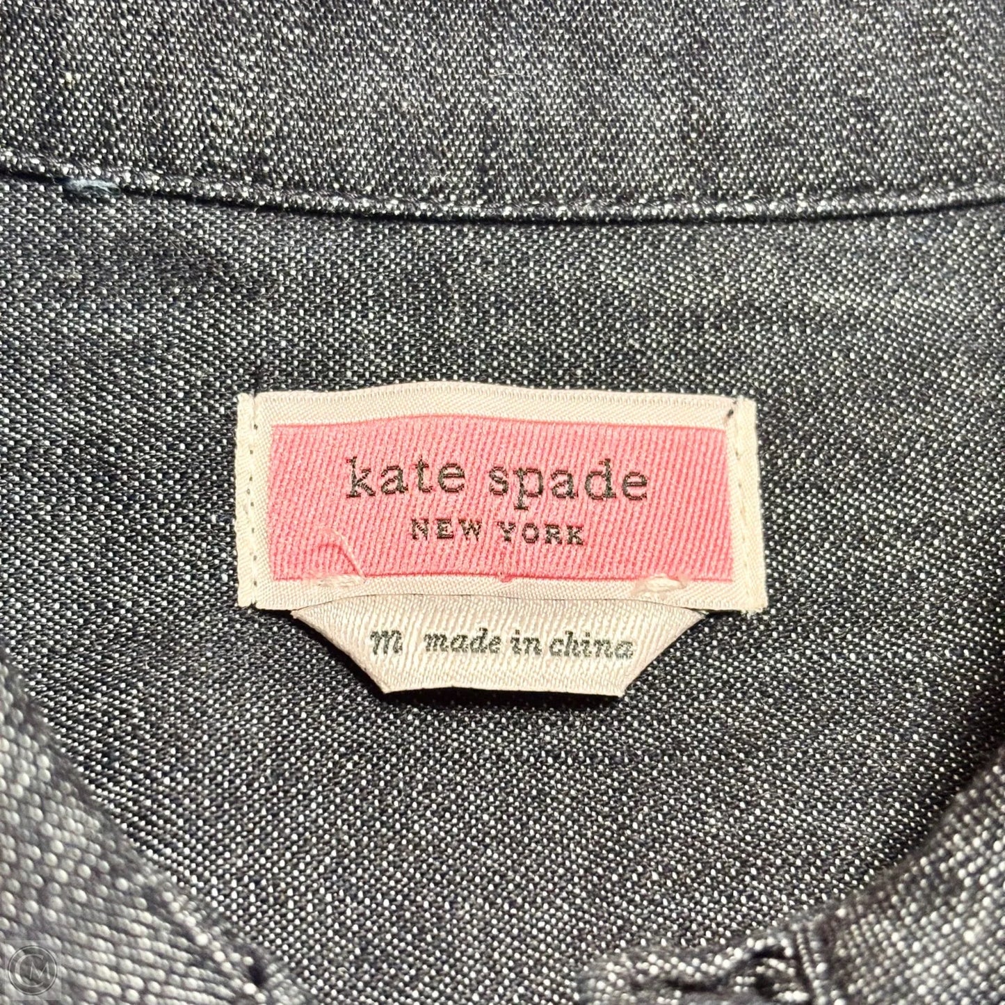 Top Long Sleeve Designer By Kate Spade In Blue Denim, Size: M