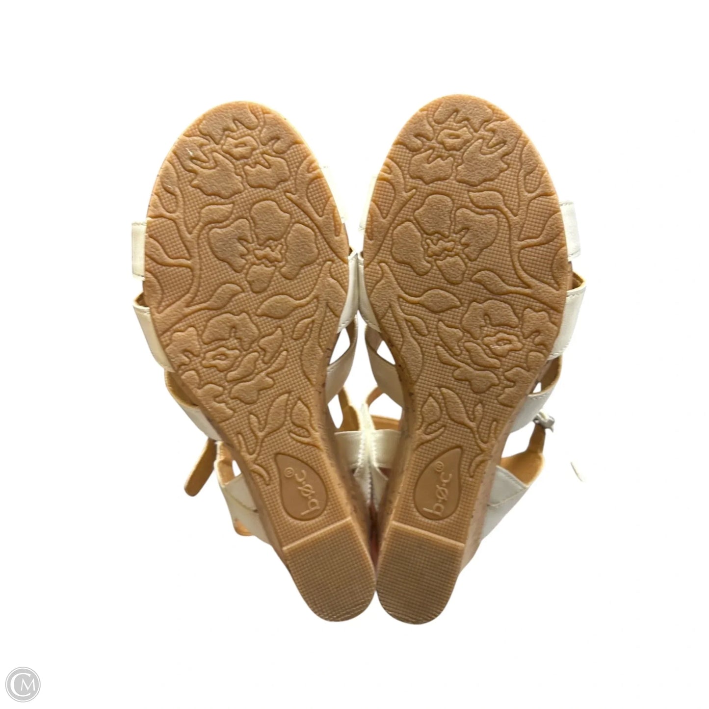 Sandals Heels Wedge By B.O.C In White, Size: 9