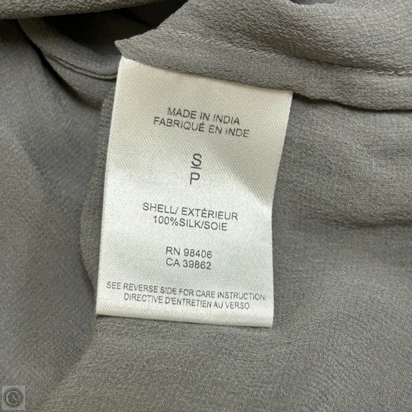 Top Short Sleeve By Theory In Grey, Size: S