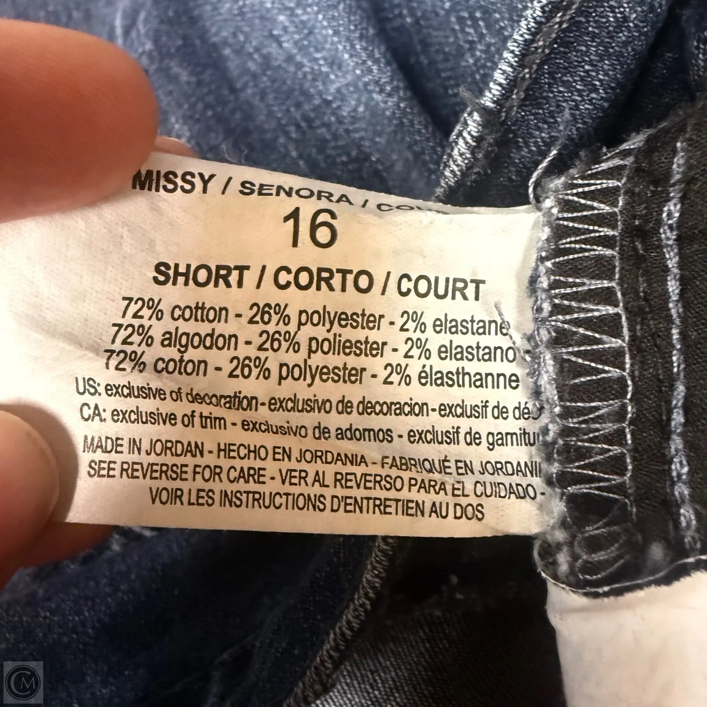 Jeans Straight By Gloria Vanderbilt In Blue Denim, Size: 16