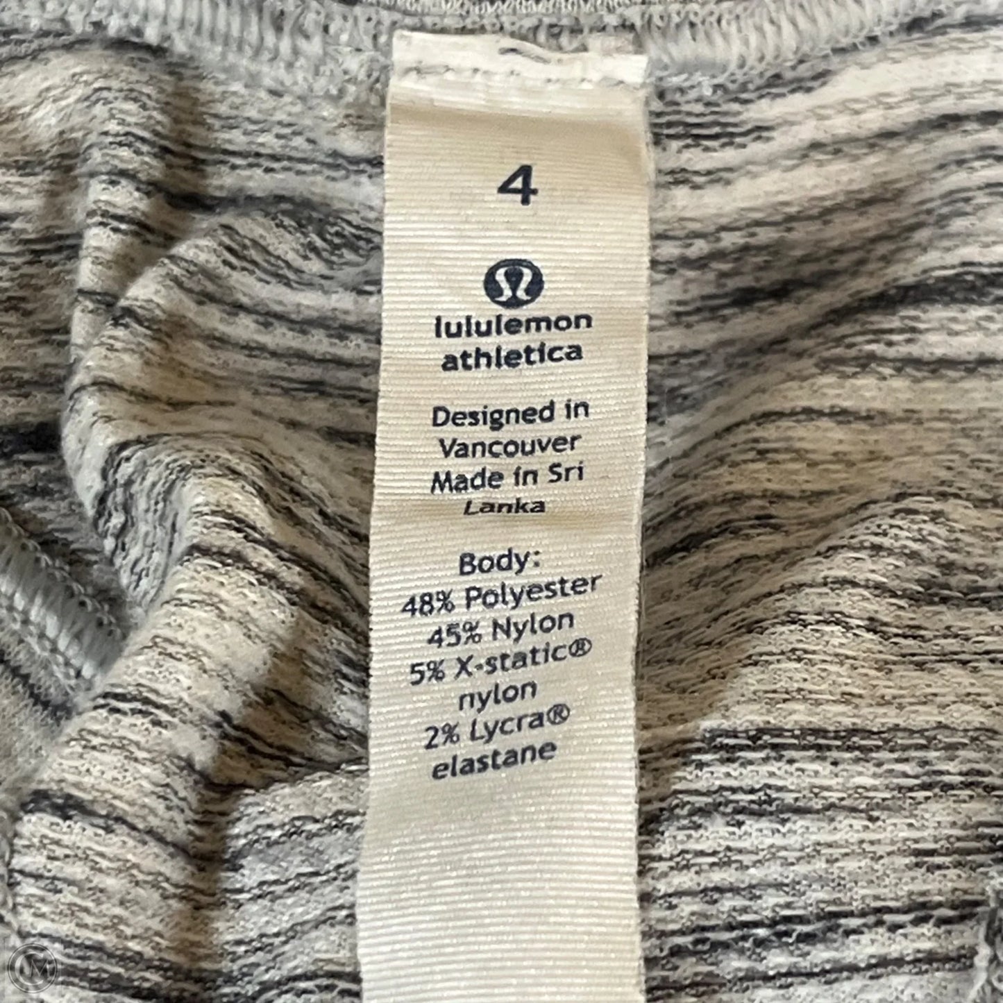 Athletic Tank Top By Lululemon In Grey & White, Size: S