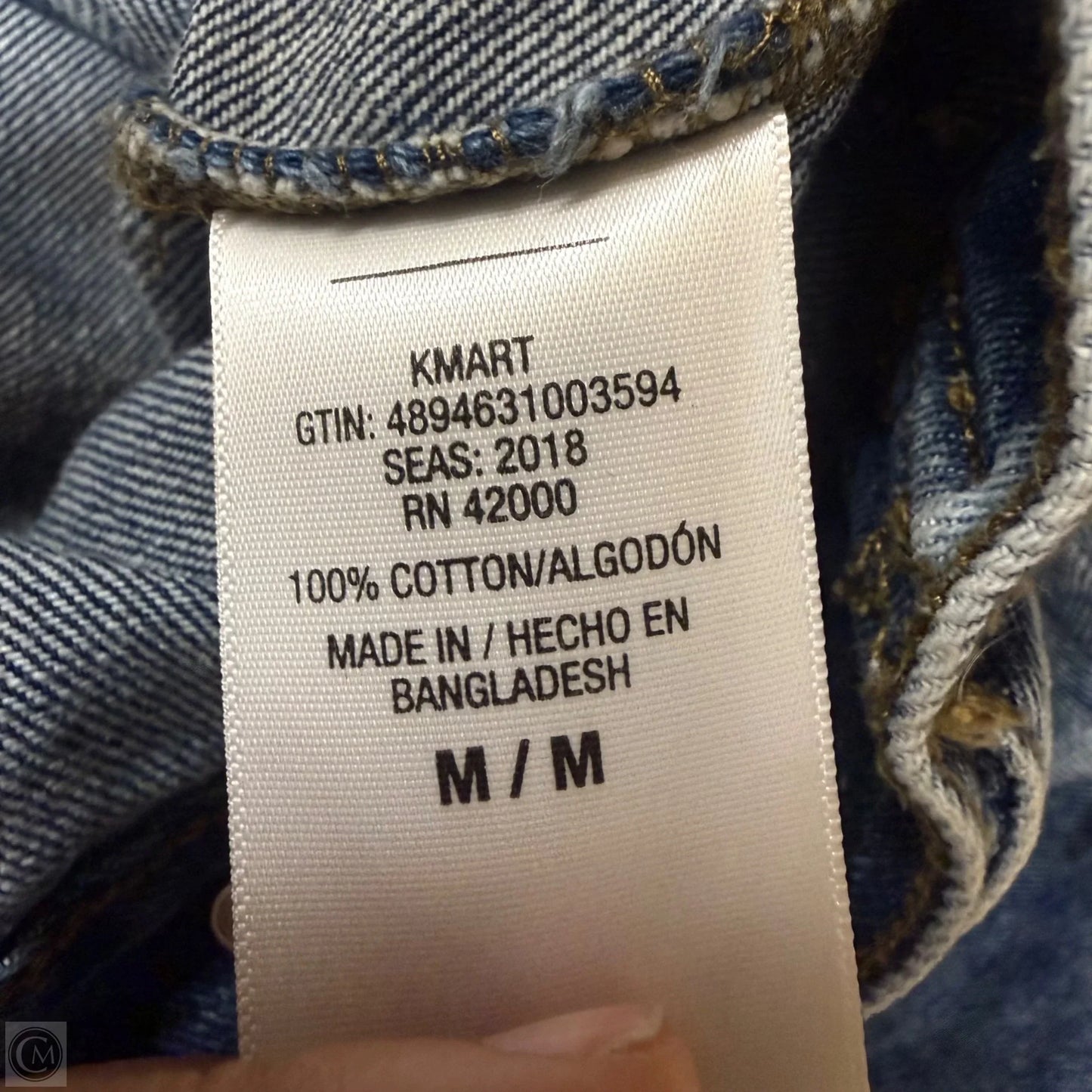 Jacket Denim In Blue Denim, Size: M