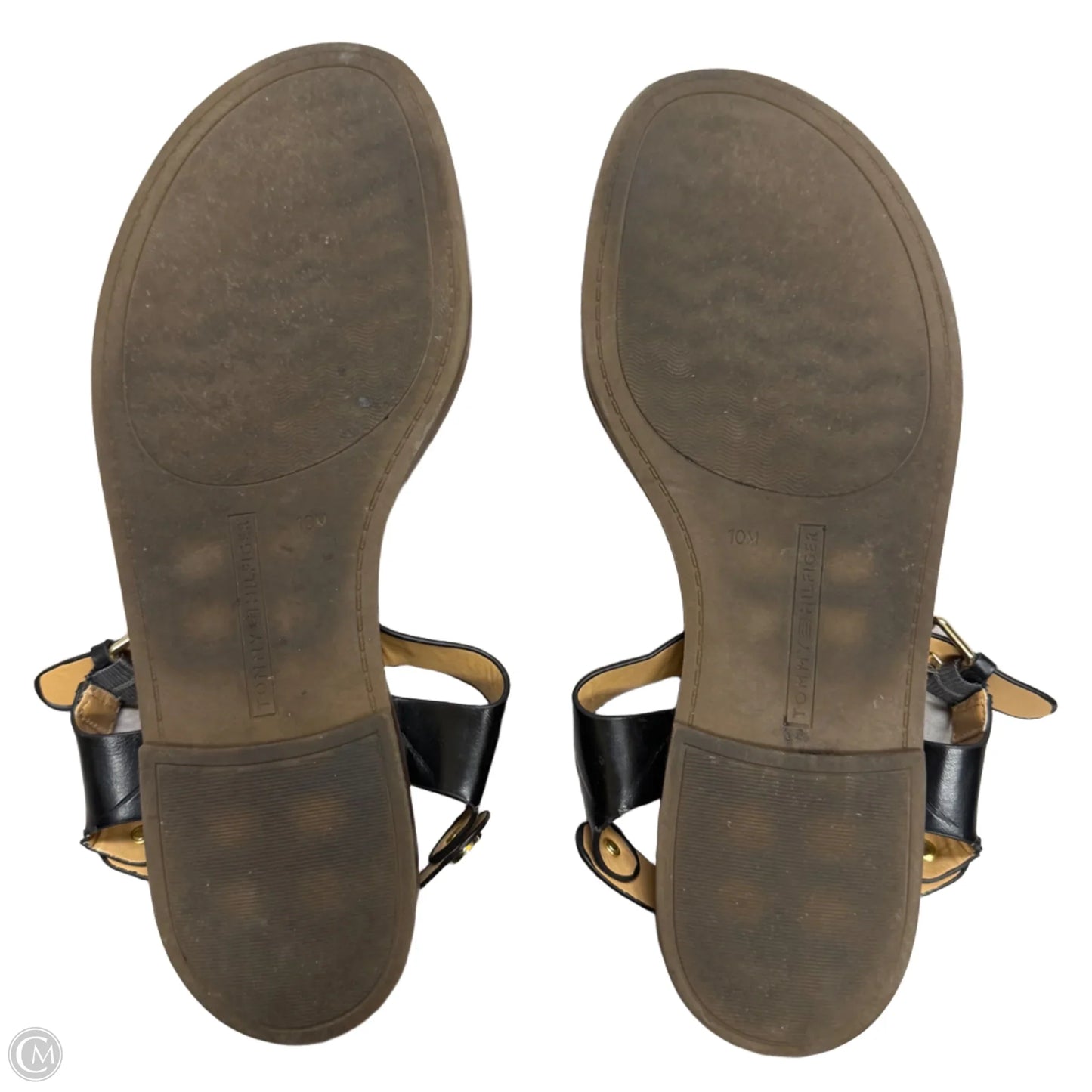 Sandals Flats By Tommy Hilfiger In Black, Size: 10