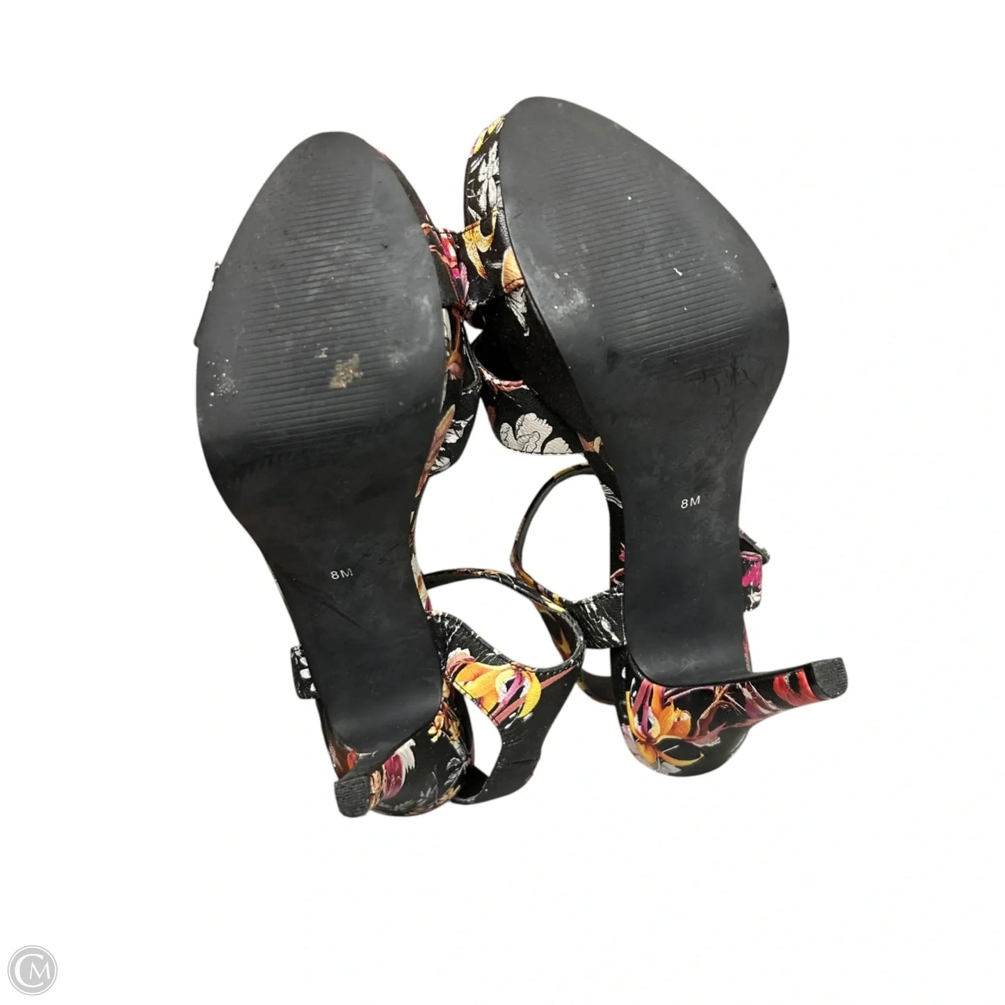 Sandals Heels Stiletto By Guess In Floral Print, Size: 8