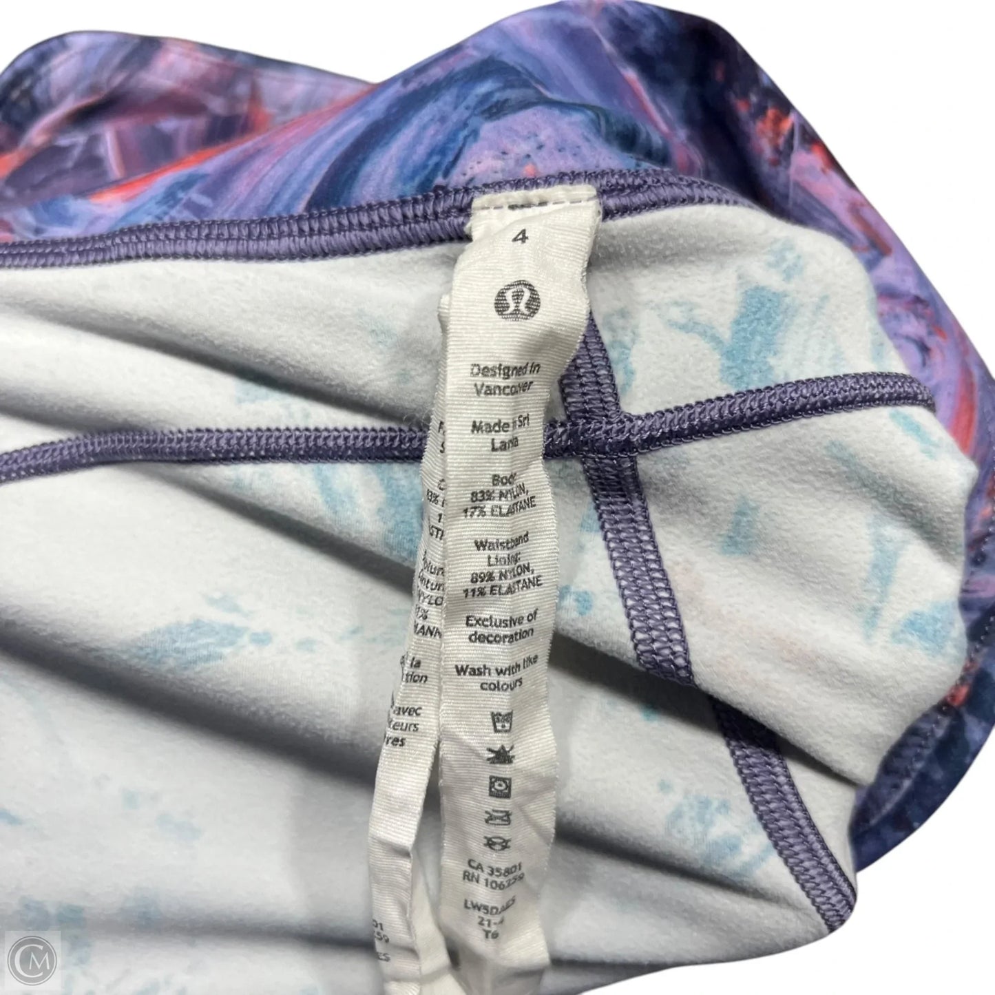 Athletic Leggings By Lululemon In Orange & Purple, Size: 4