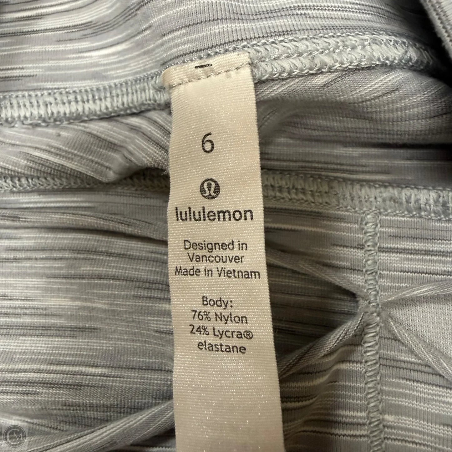 Athletic Leggings By Lululemon In Grey & White, Size: 6