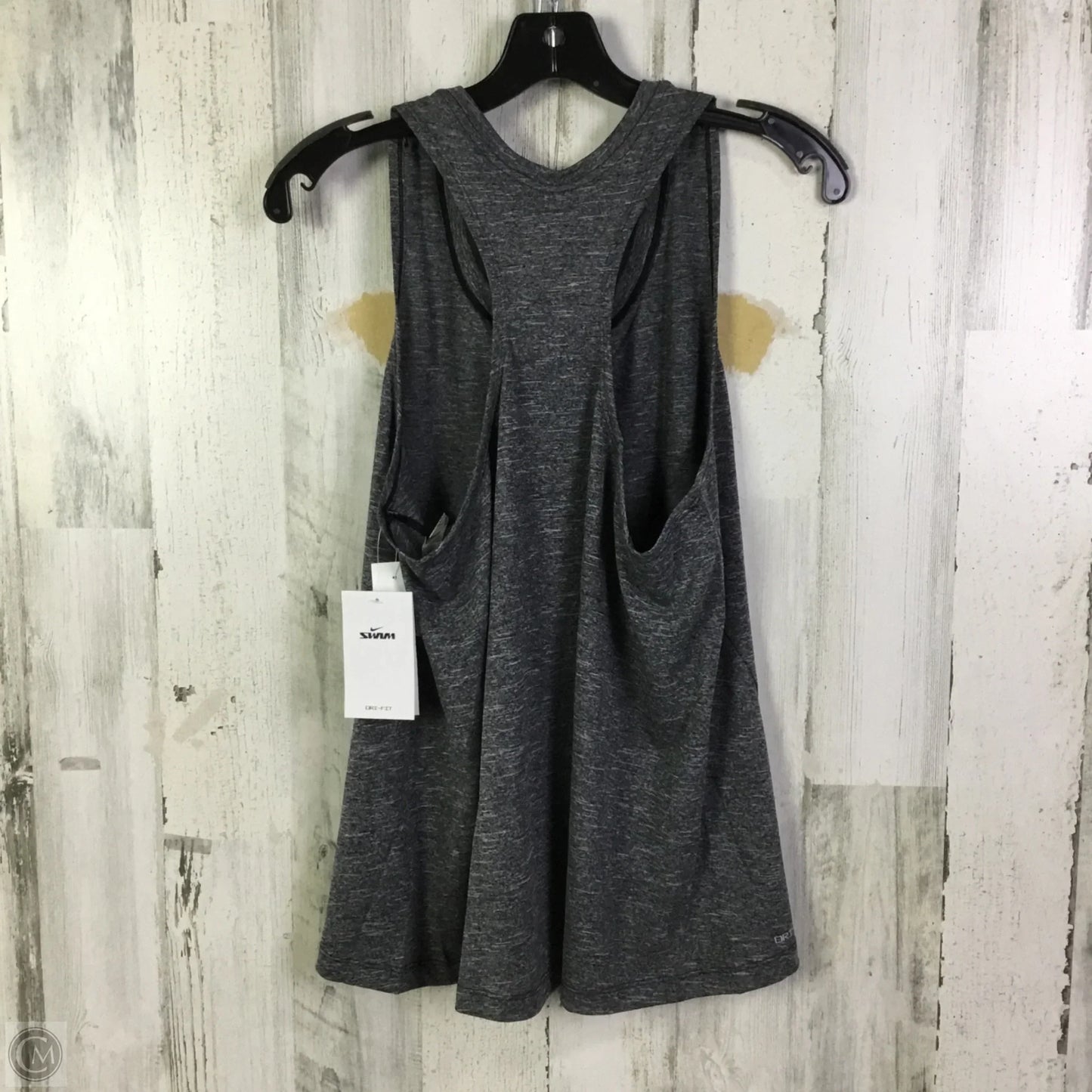 Athletic Top Short Sleeve By Reebok In Grey, Size: L