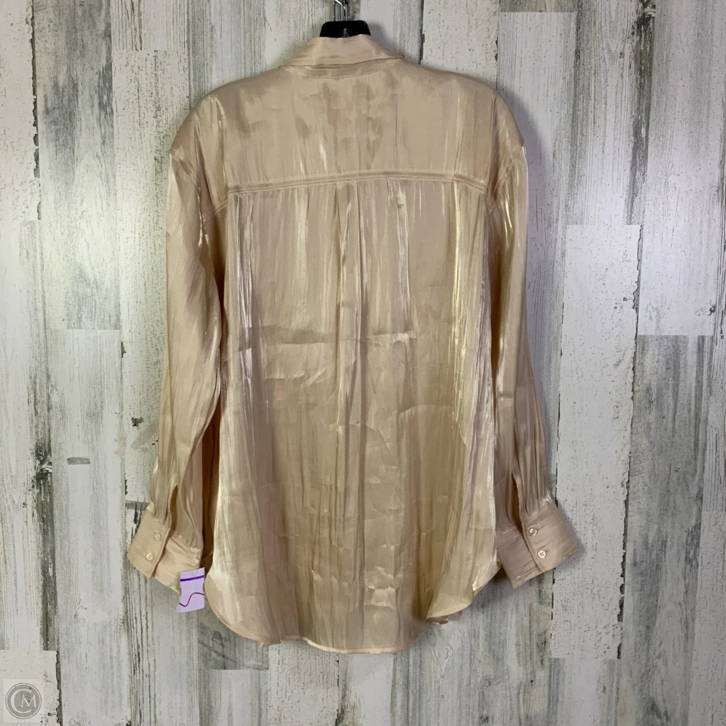 Blouse Long Sleeve By Anthropologie In Cream, Size: L