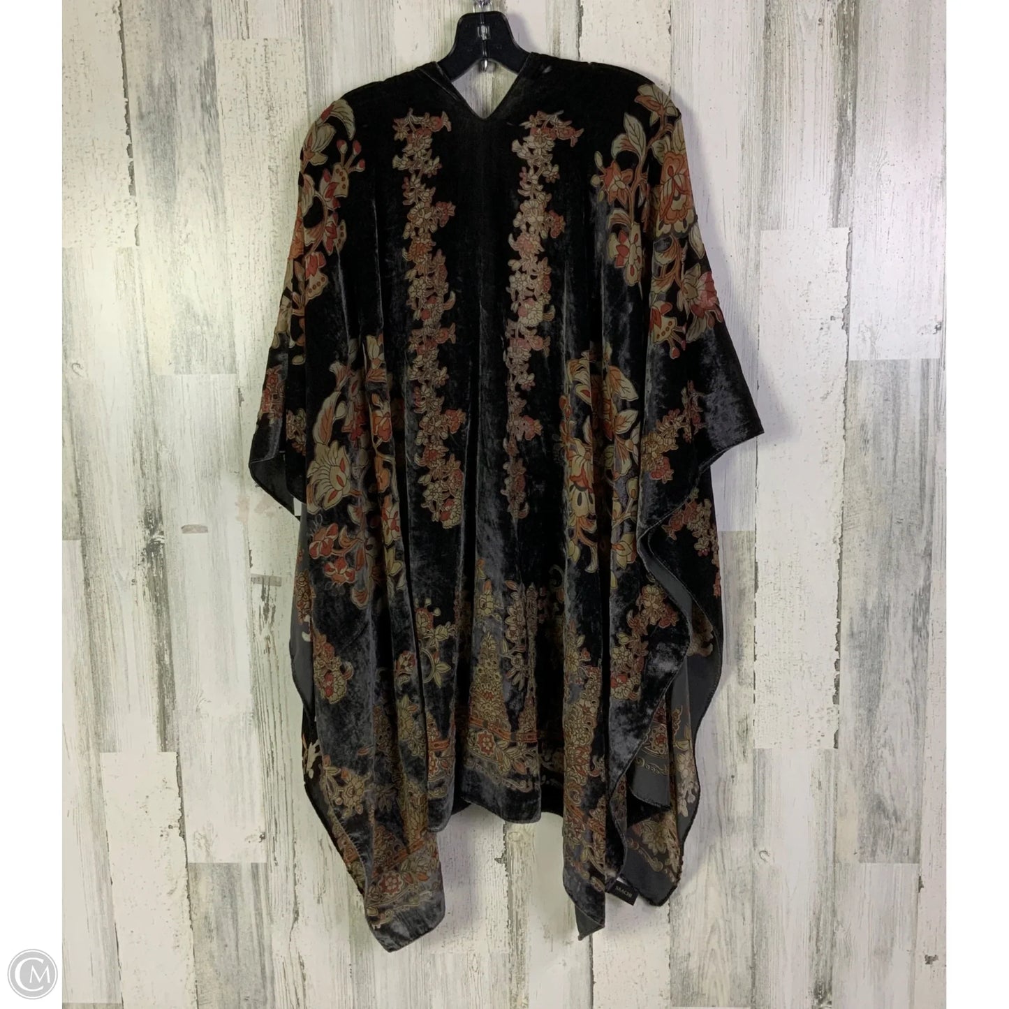 Kimono By Clothes Mentor In Black & Orange, Size: Osfm
