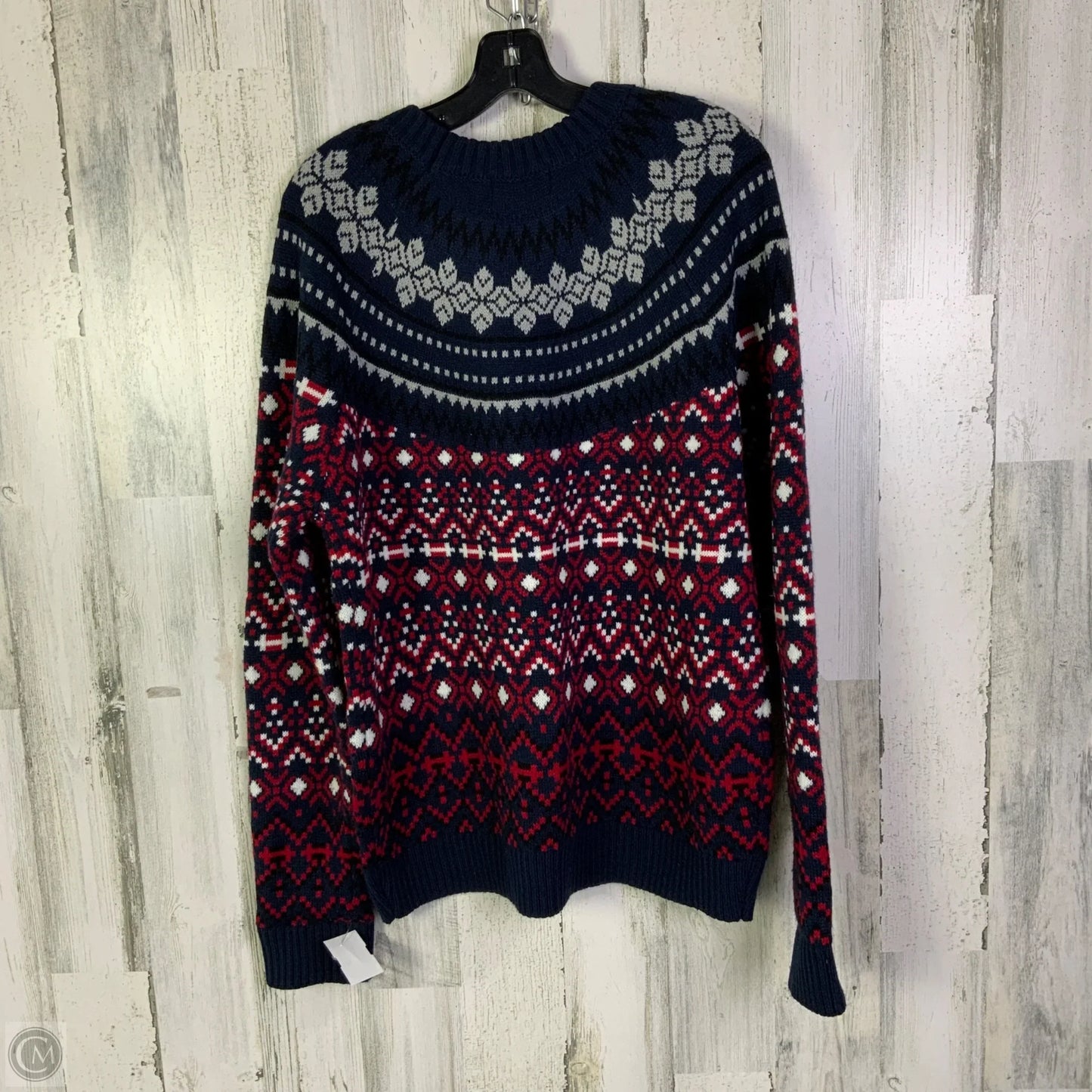 Sweater By Clothes Mentor In Blue & Red, Size: L