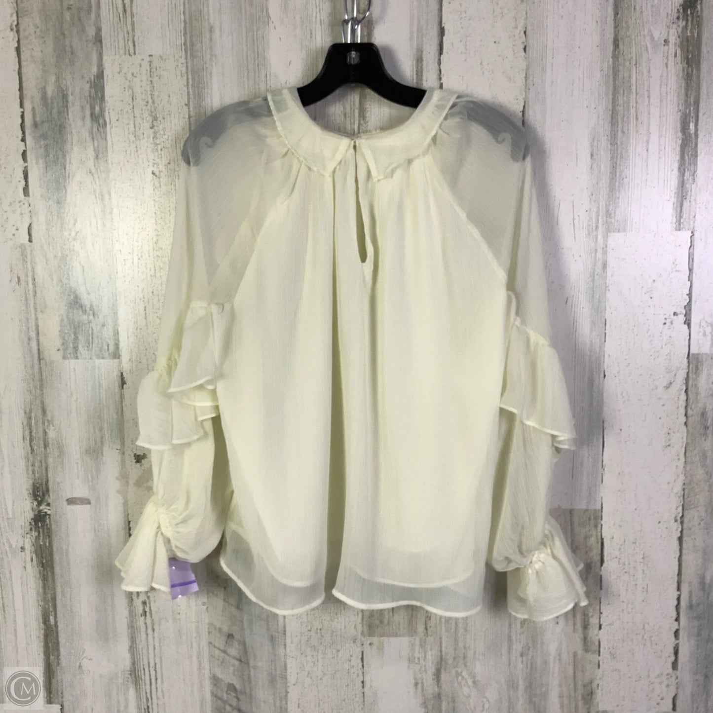 Top Long Sleeve By Anthropologie In White, Size: S