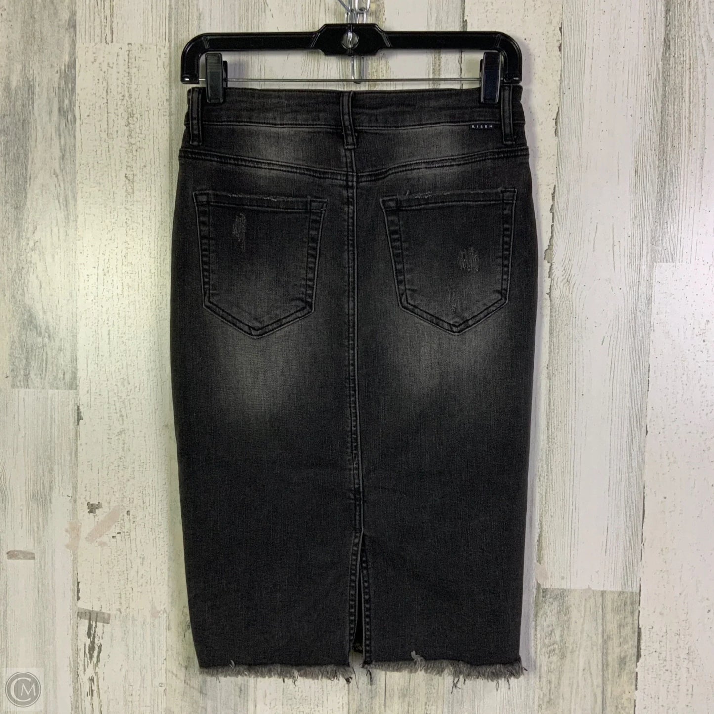 Skirt Mini & Short By Risen In Black Denim, Size: 4