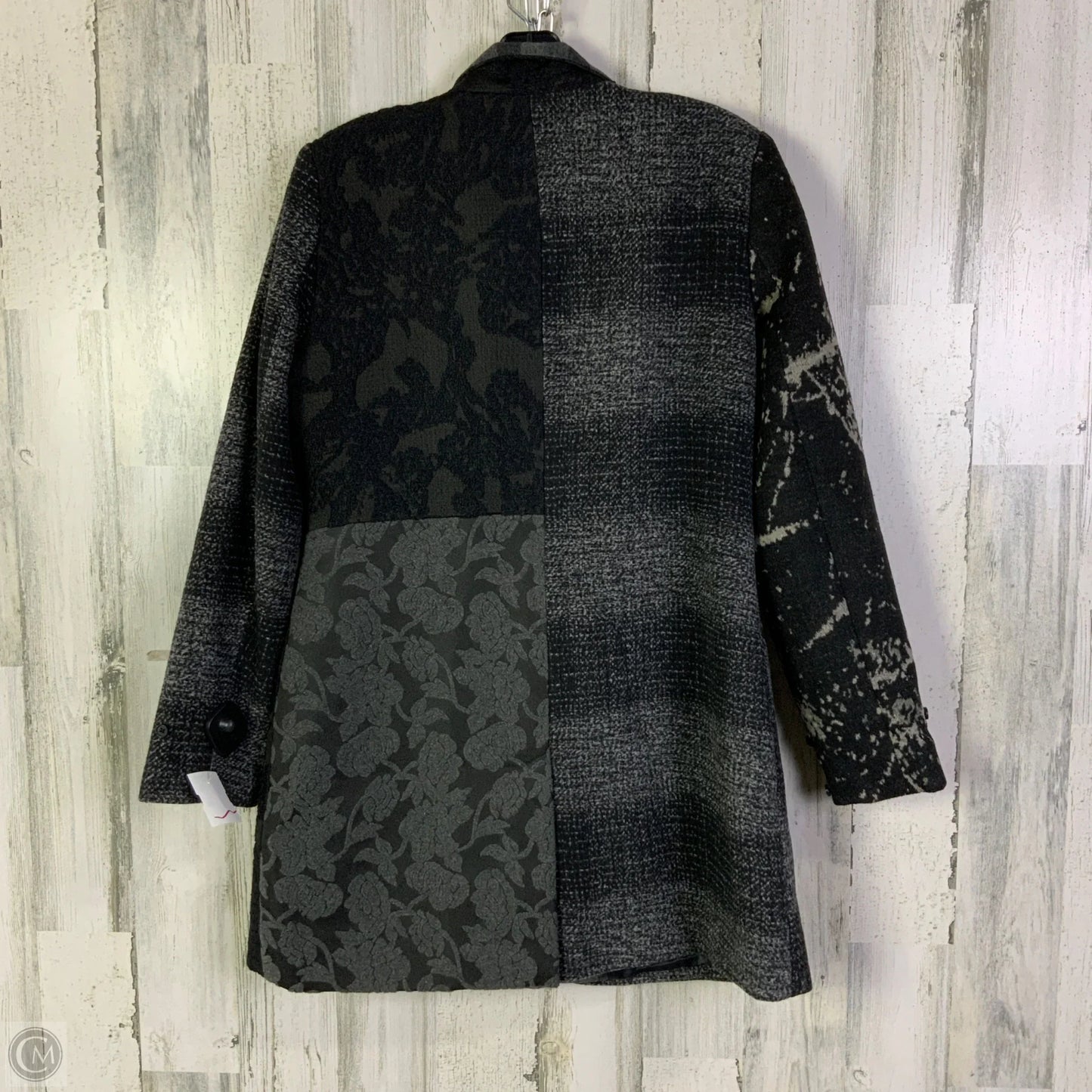 Coat Peacoat By Desigual In Black & Grey, Size: M