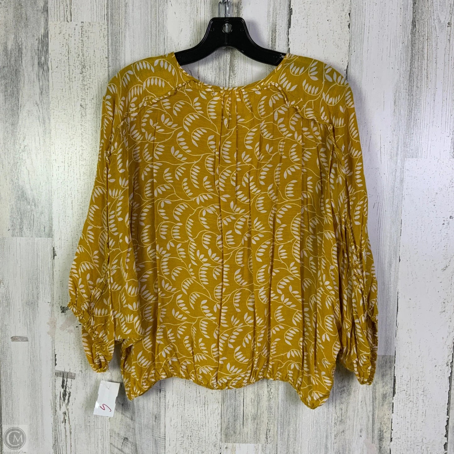 Top 3/4 Sleeve By Maeve In Yellow, Size: Xs