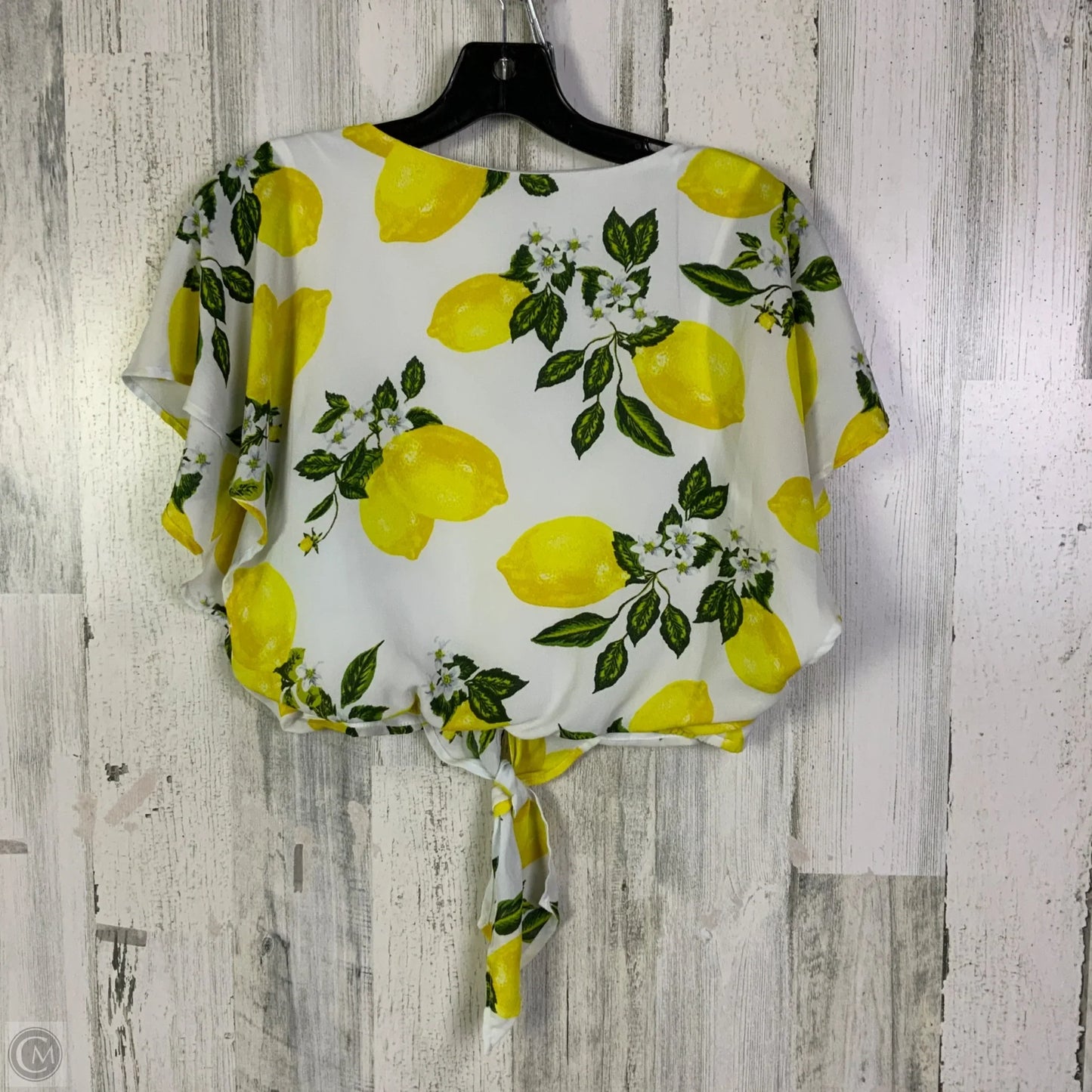 Top Short Sleeve By She + Sky In White & Yellow, Size: S