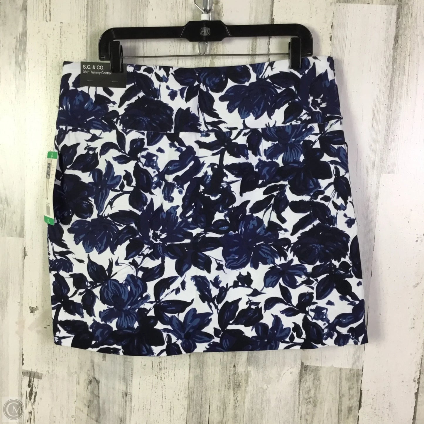 Skort By Sc & Co In Blue & White, Size: 16