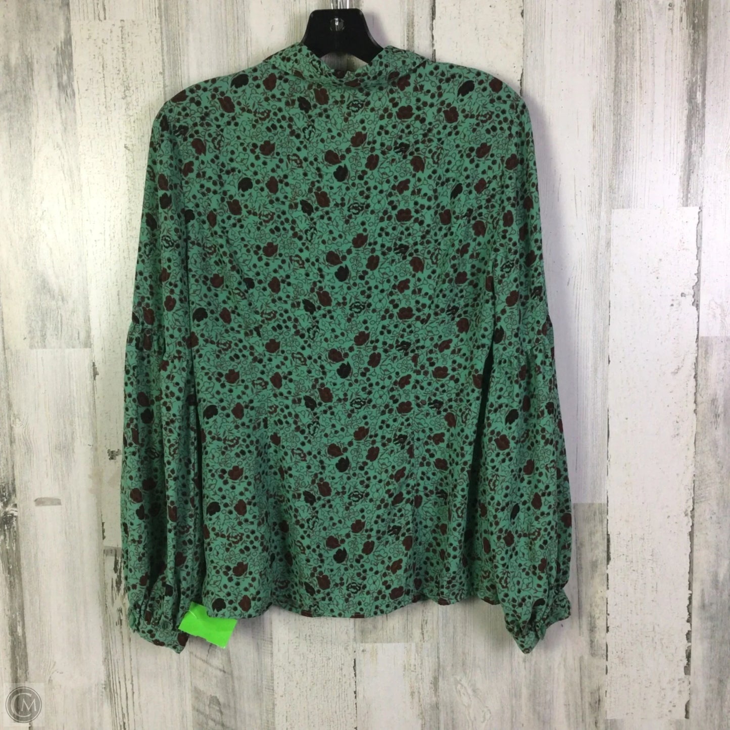 Blouse Long Sleeve By Free People In Green & Red, Size: M