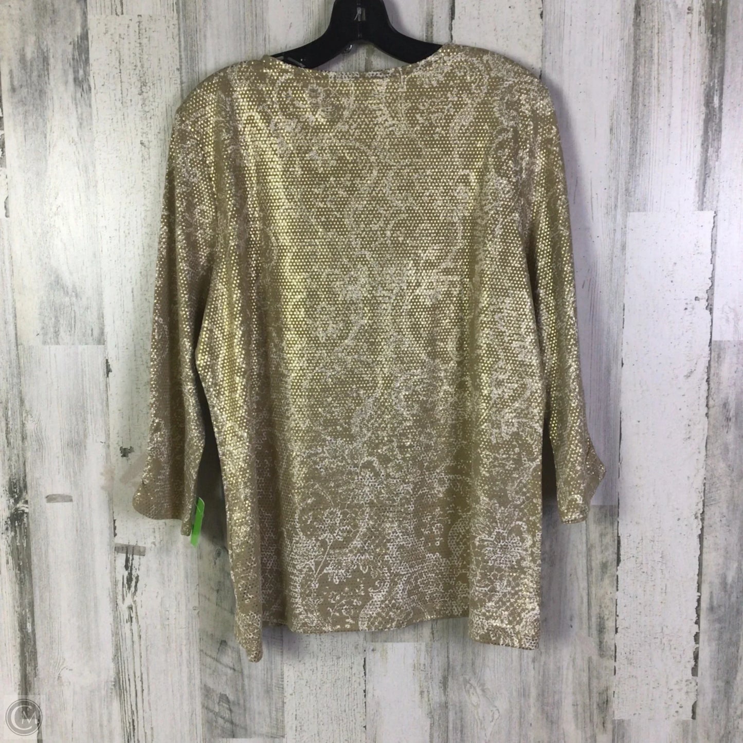 Top 3/4 Sleeve Basic By Zenergy By Chicos In Gold & Tan, Size: L