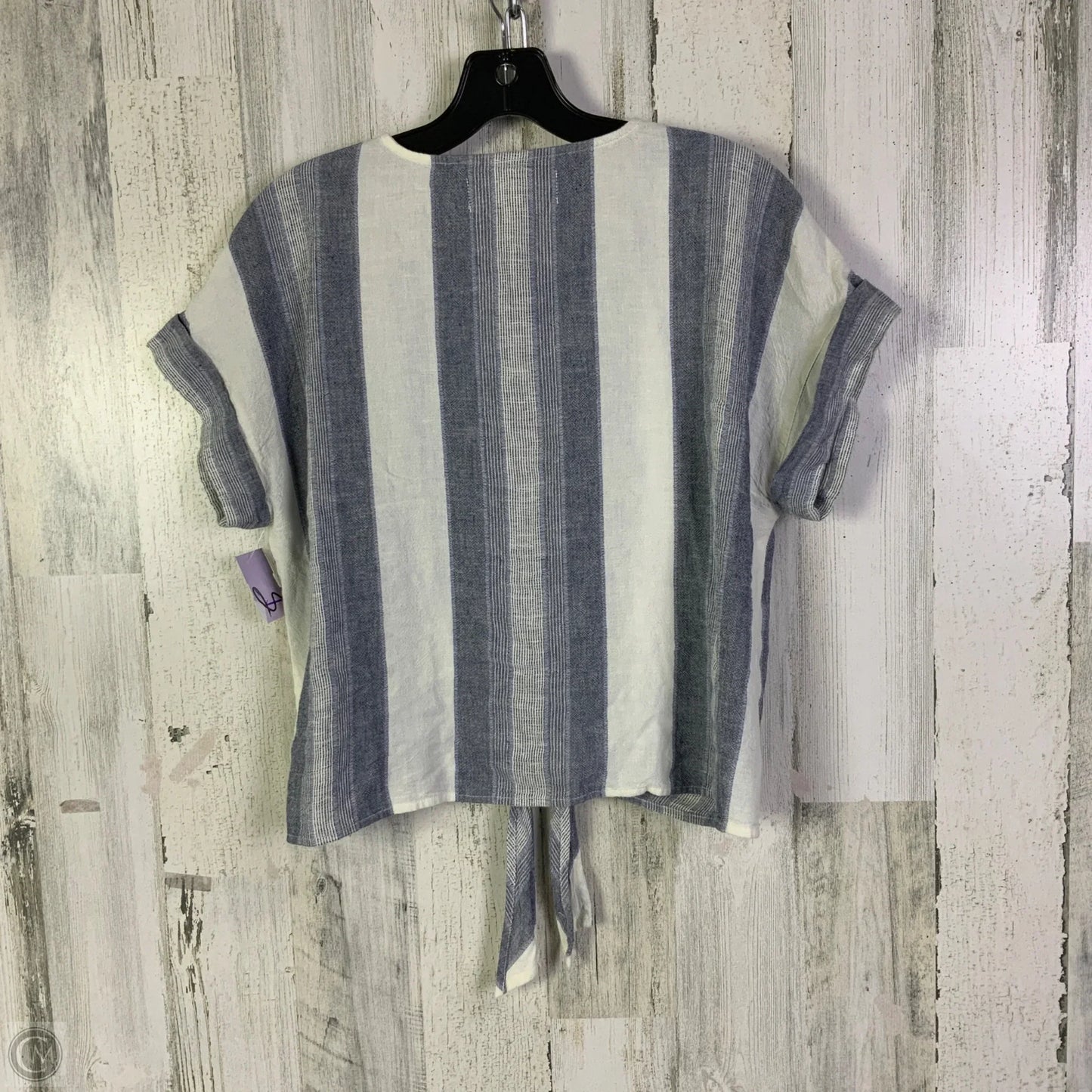 Top Short Sleeve By Cloth & Stone In Blue & White, Size: S