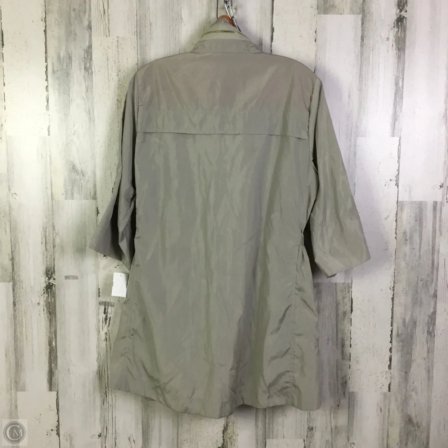 Coat Raincoat By Luii In Grey, Size: M