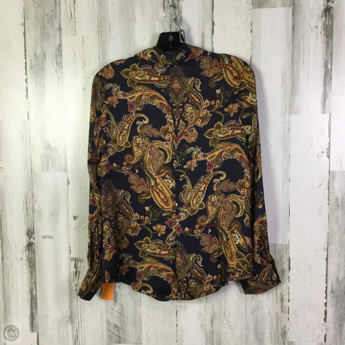 Blouse Long Sleeve By Industry In Grey, Size: M