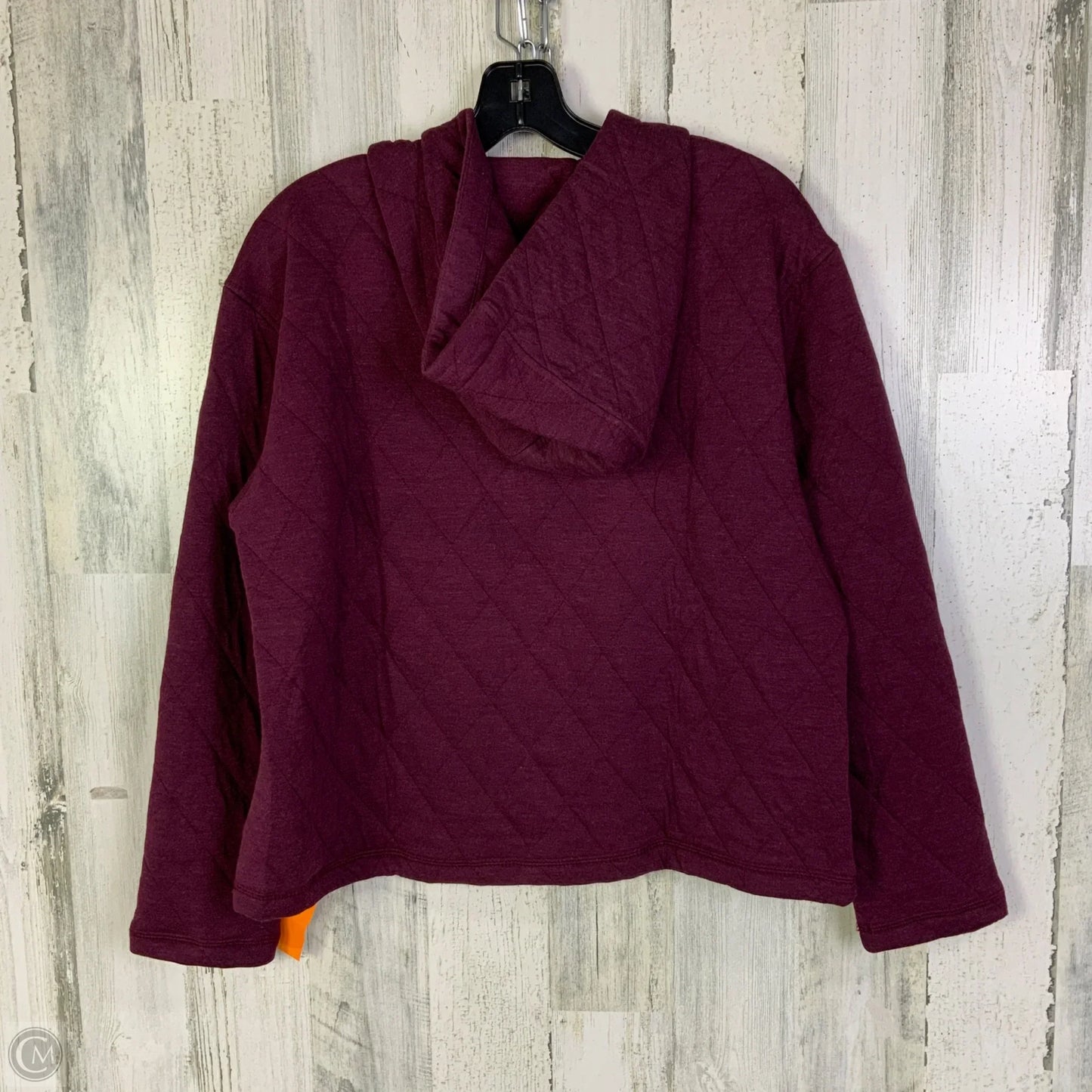 Sweatshirt Hoodie By Lands End In Maroon, Size: M