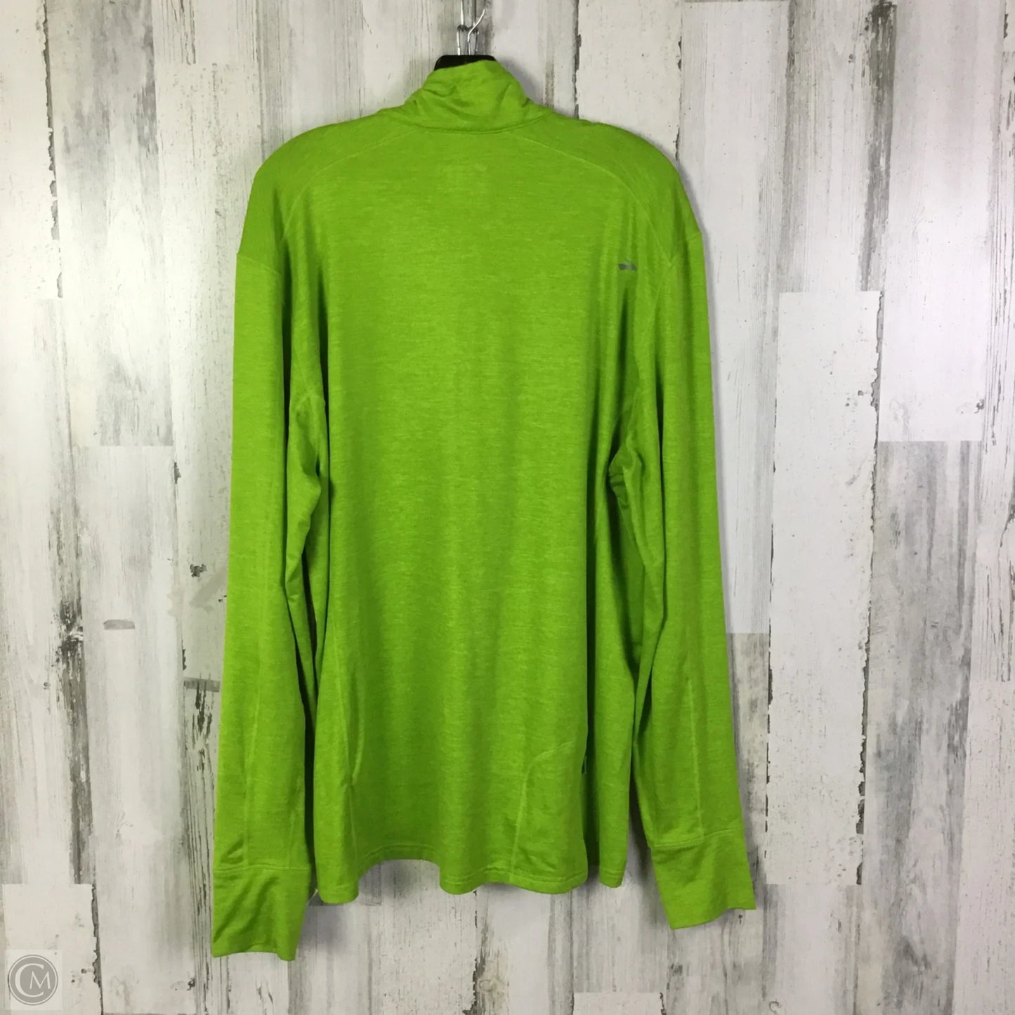 Athletic Top Long Sleeve Collar By Brooks In Chartreuse, Size: Xl