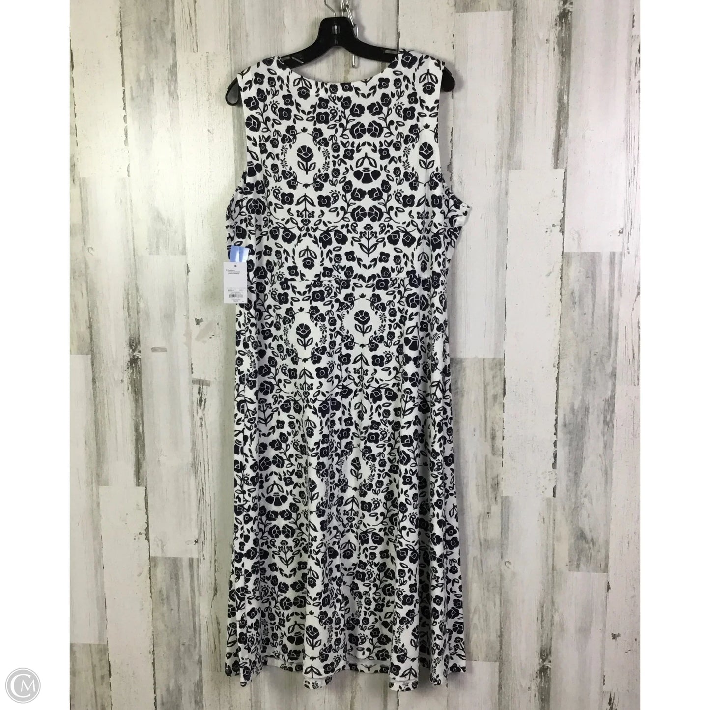 Dress Casual Maxi By Croft And Barrow In Blue & White, Size: 1x