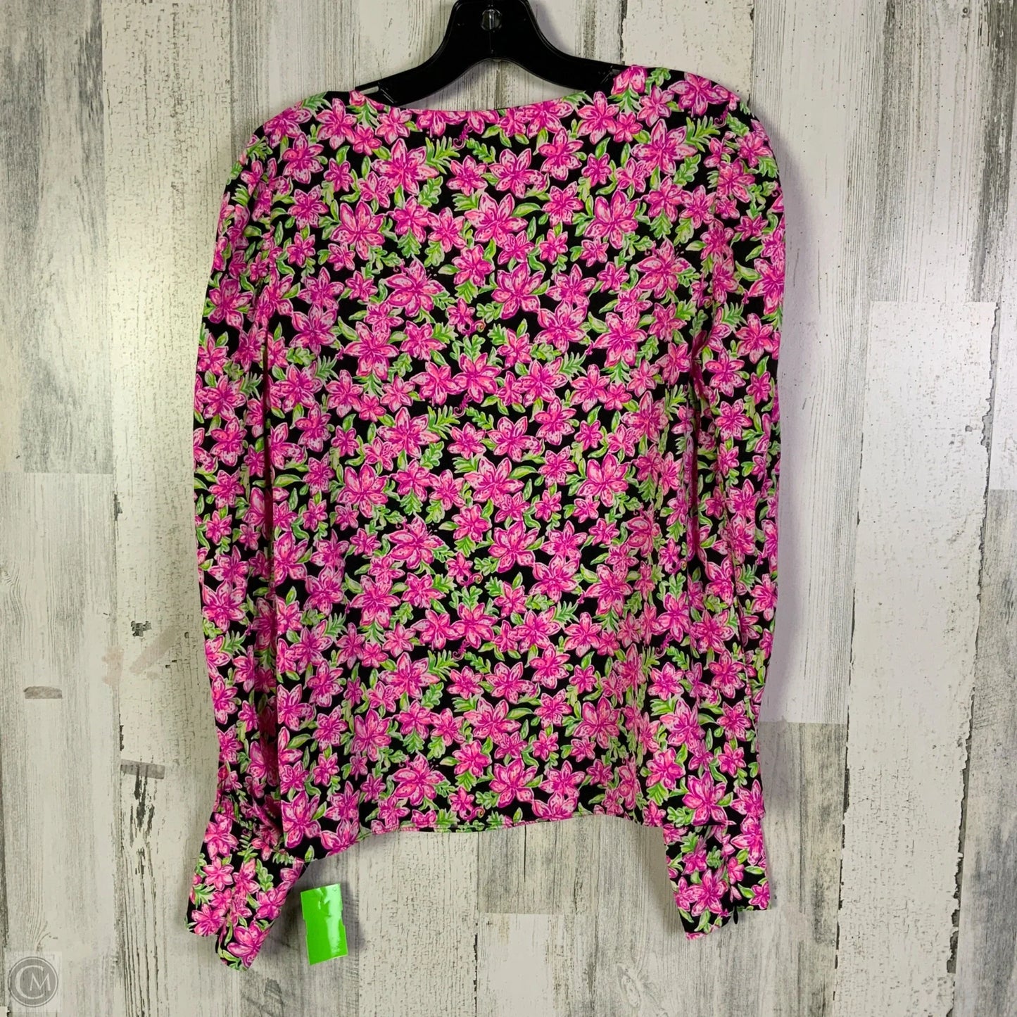 Top Long Sleeve Designer By Lilly Pulitzer In Green & Pink, Size: S