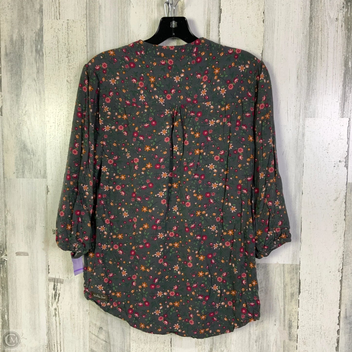 Top 3/4 Sleeve By Matilda Jane In Grey & Pink, Size: S