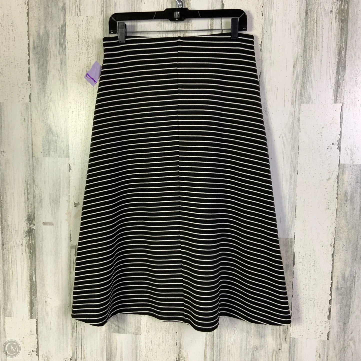 Skirt Midi By Loft In Black & White, Size: 4