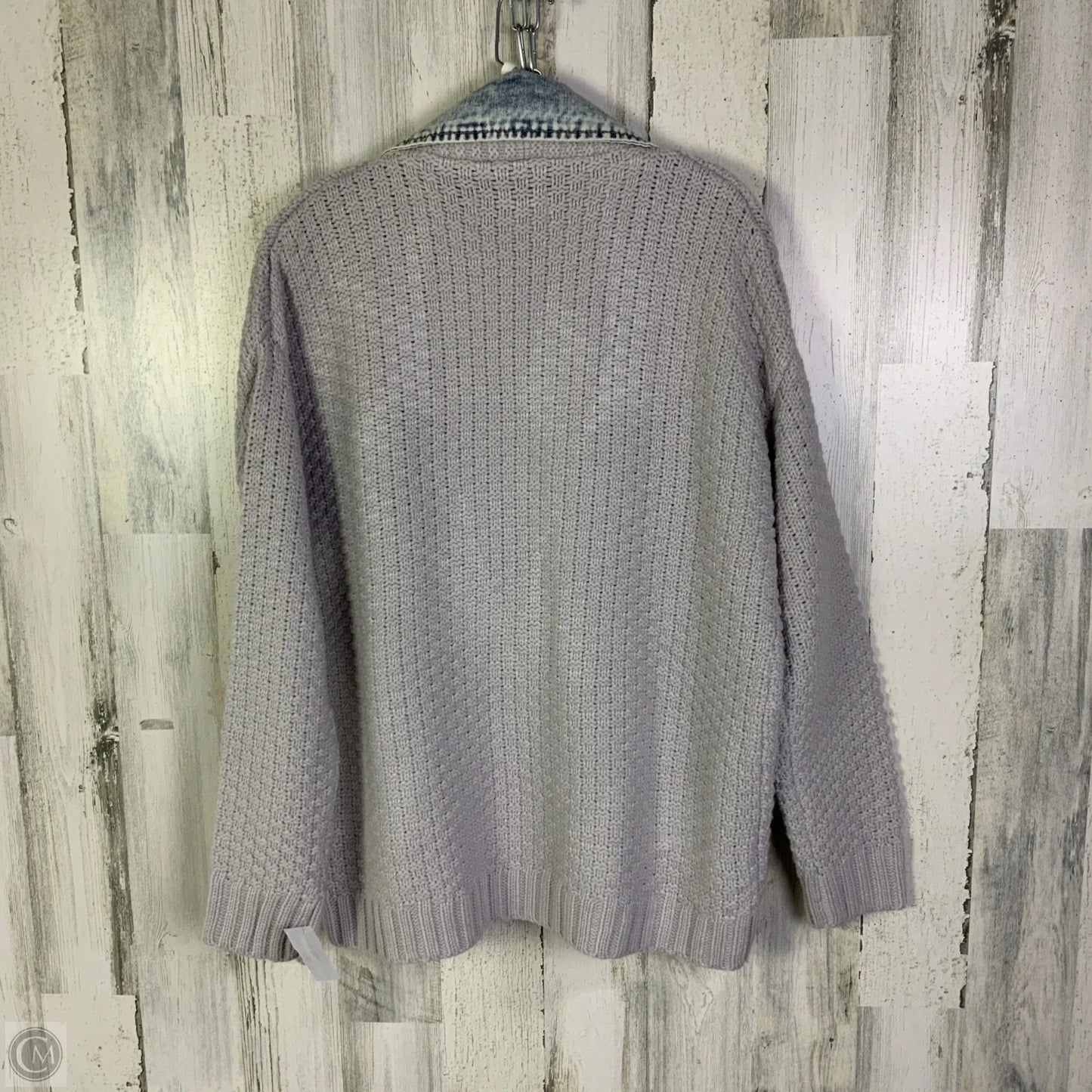 Sweater Cardigan By Veveret In Blue & Grey, Size: S