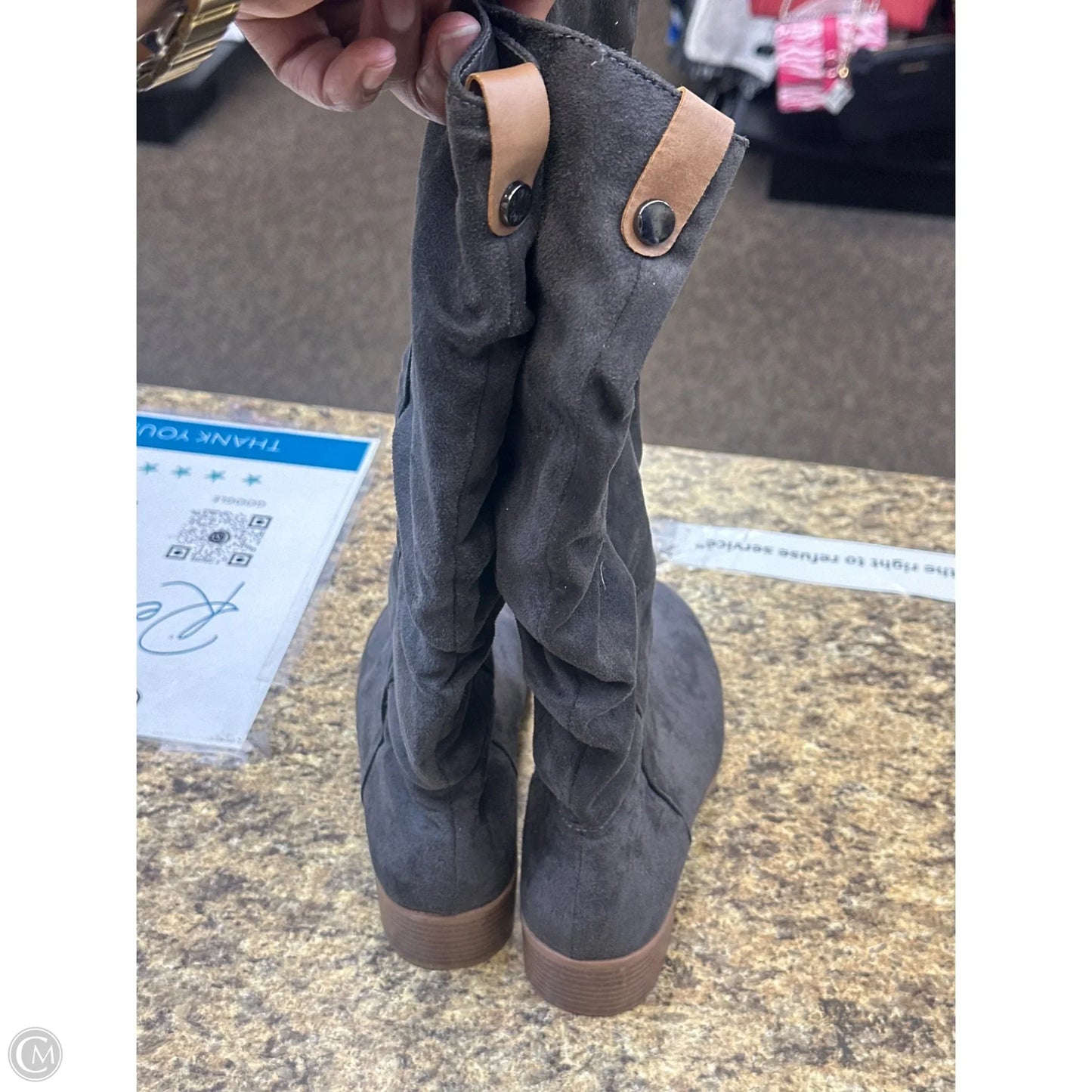 Boots Mid-calf Flats By Candies In Grey, Size: 8