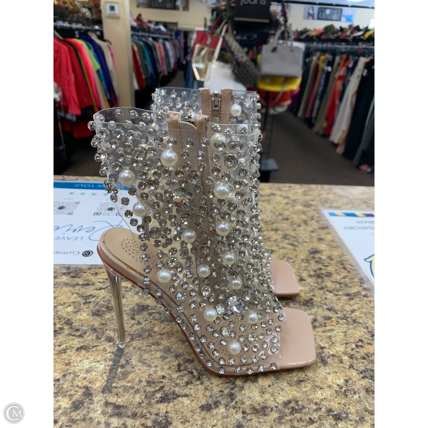 Shoes Heels Stiletto By Cmf In Pink & Silver, Size: 7