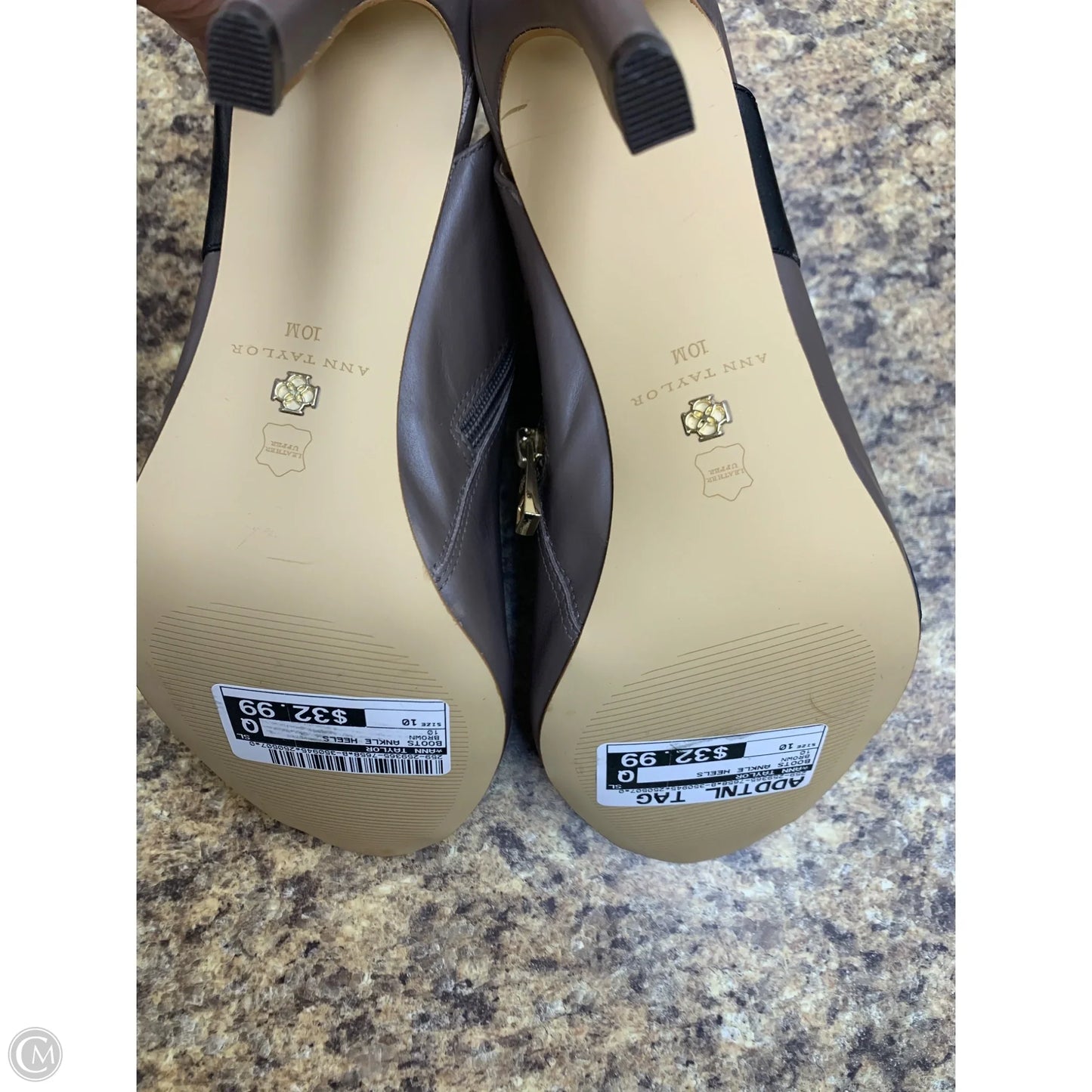 Boots Ankle Heels By Ann Taylor In Brown, Size: 10