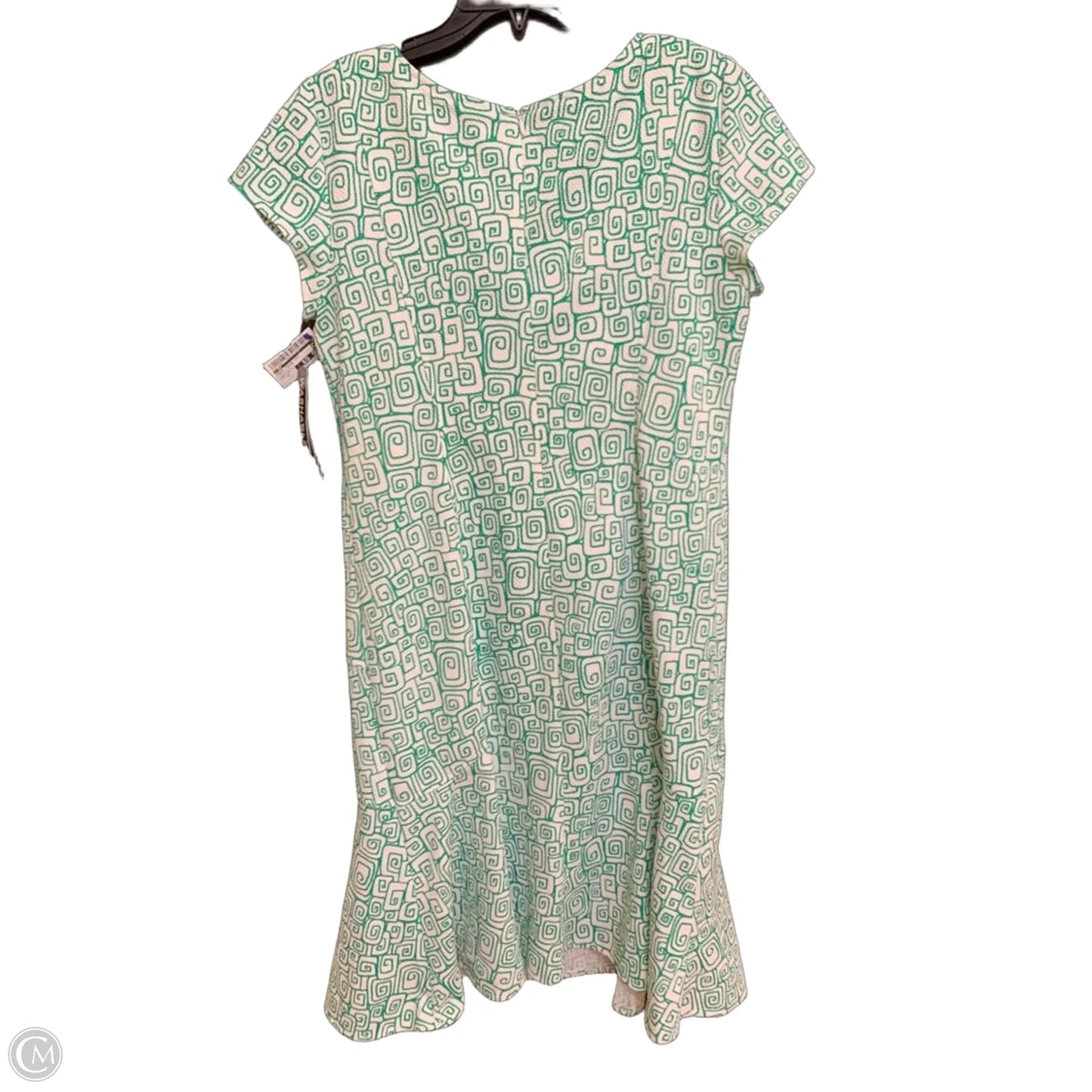 Dress Casual Midi By Cmf In Green & White, Size: 12