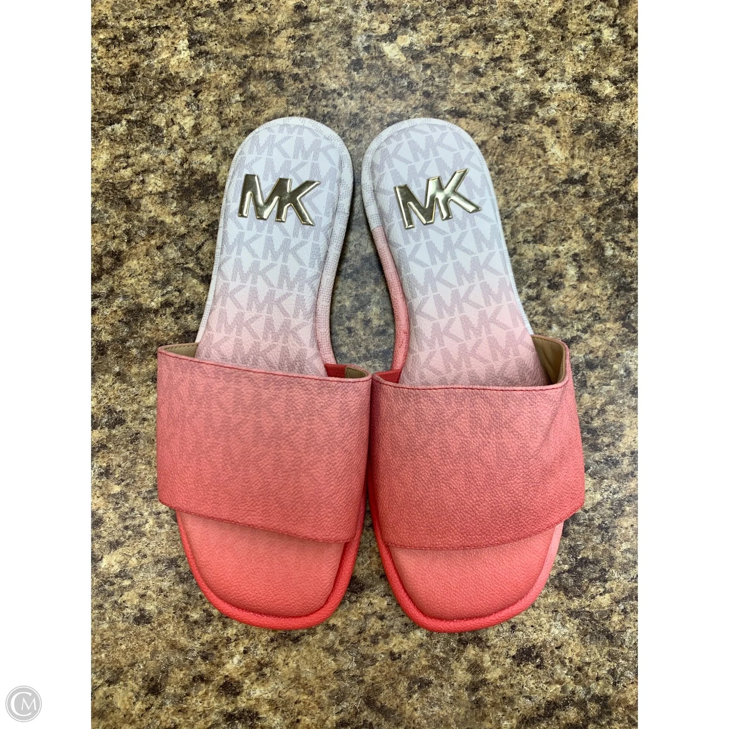 Sandals Flats By Michael By Michael Kors In Pink & White, Size: 7
