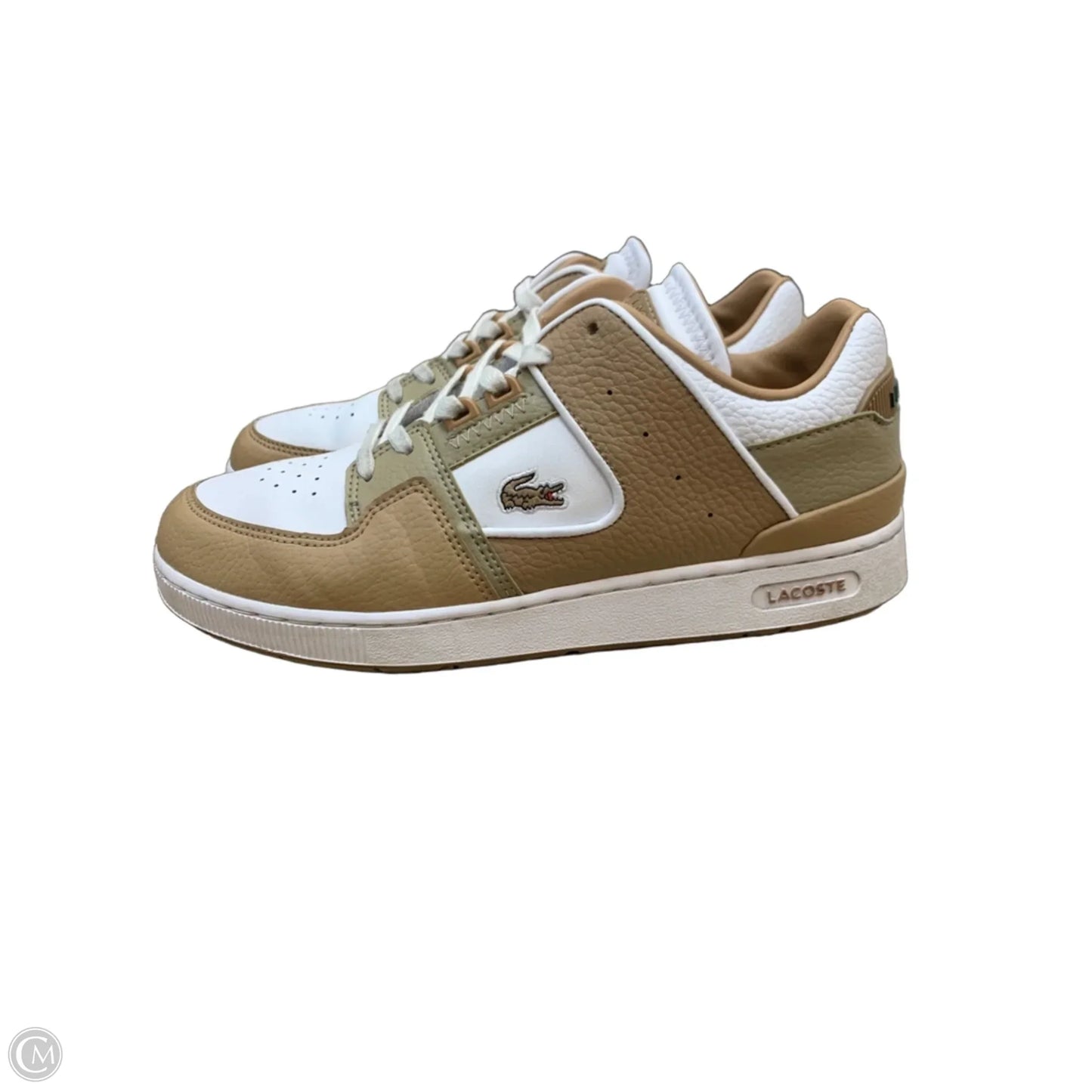 Shoes Sneakers By Lacoste In Brown & White, Size: 8