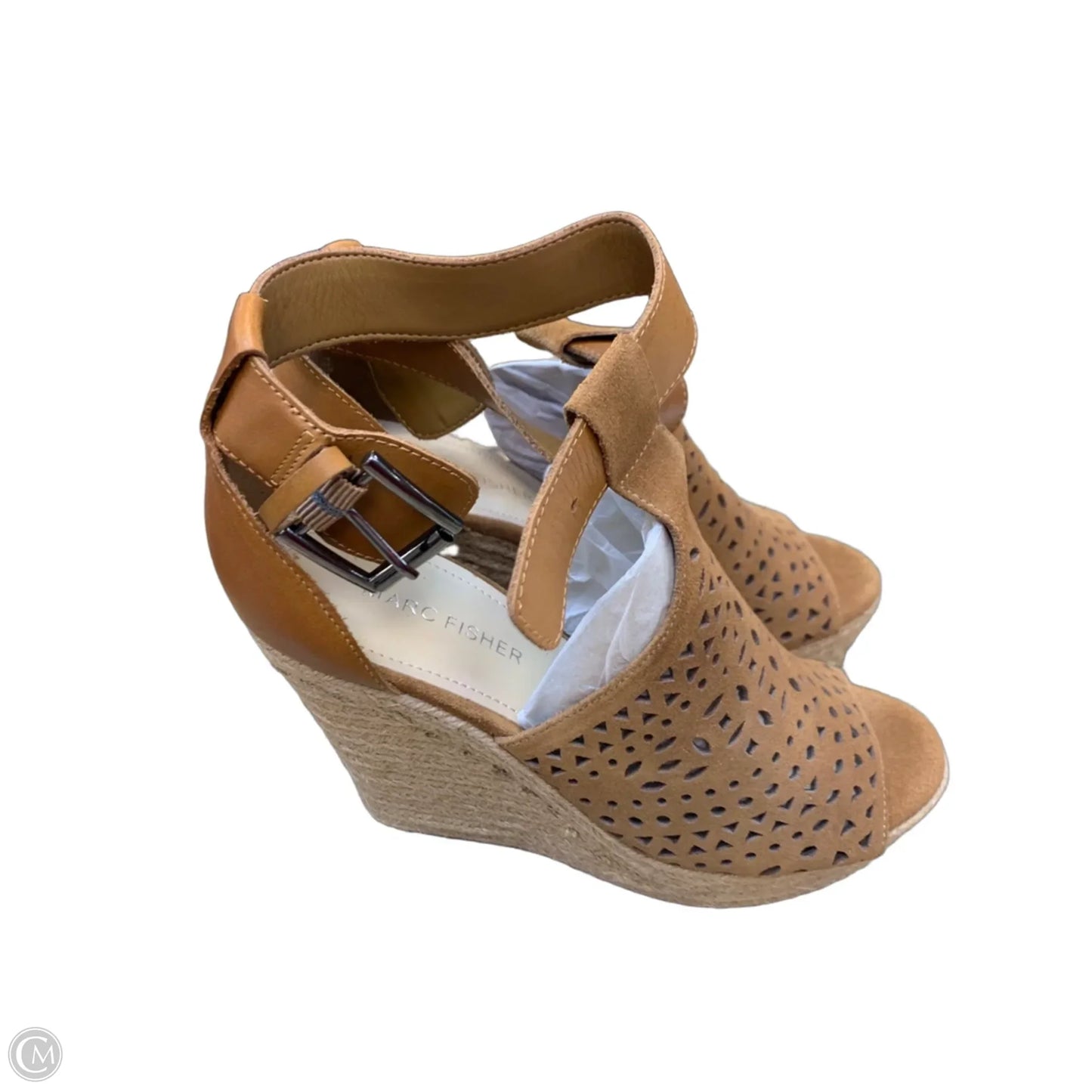 Sandals Heels Wedge By Marc Fisher In Tan, Size: 7