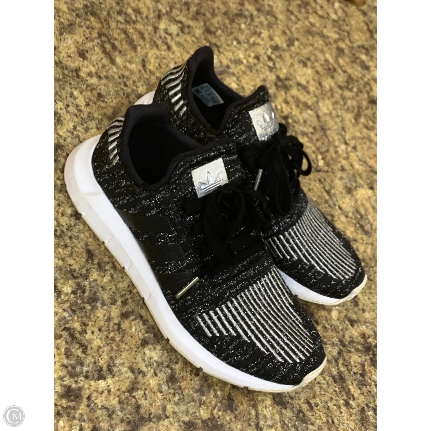 Shoes Athletic By Adidas In Black & Silver, Size: 6.5