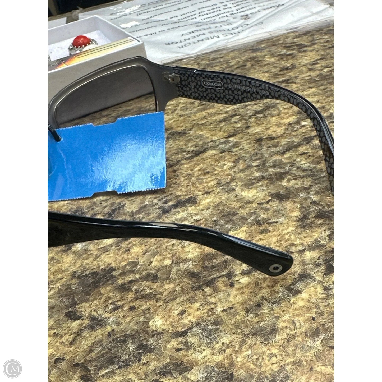 Sunglass Case Designer By Coach, Size: Small