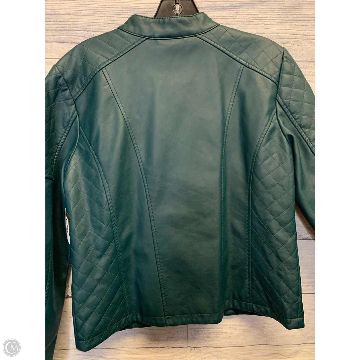 Jacket Leather By New York And Co In Green, Size: M