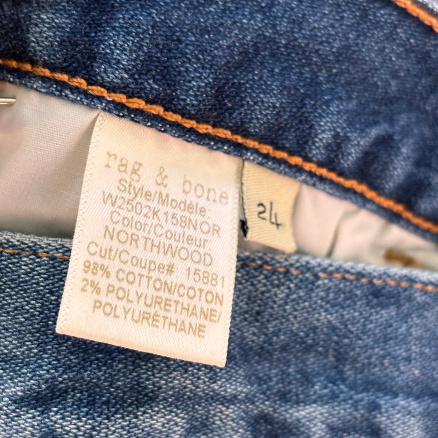 Jeans Skinny By Rag And Bone In Blue Denim, Size: 0