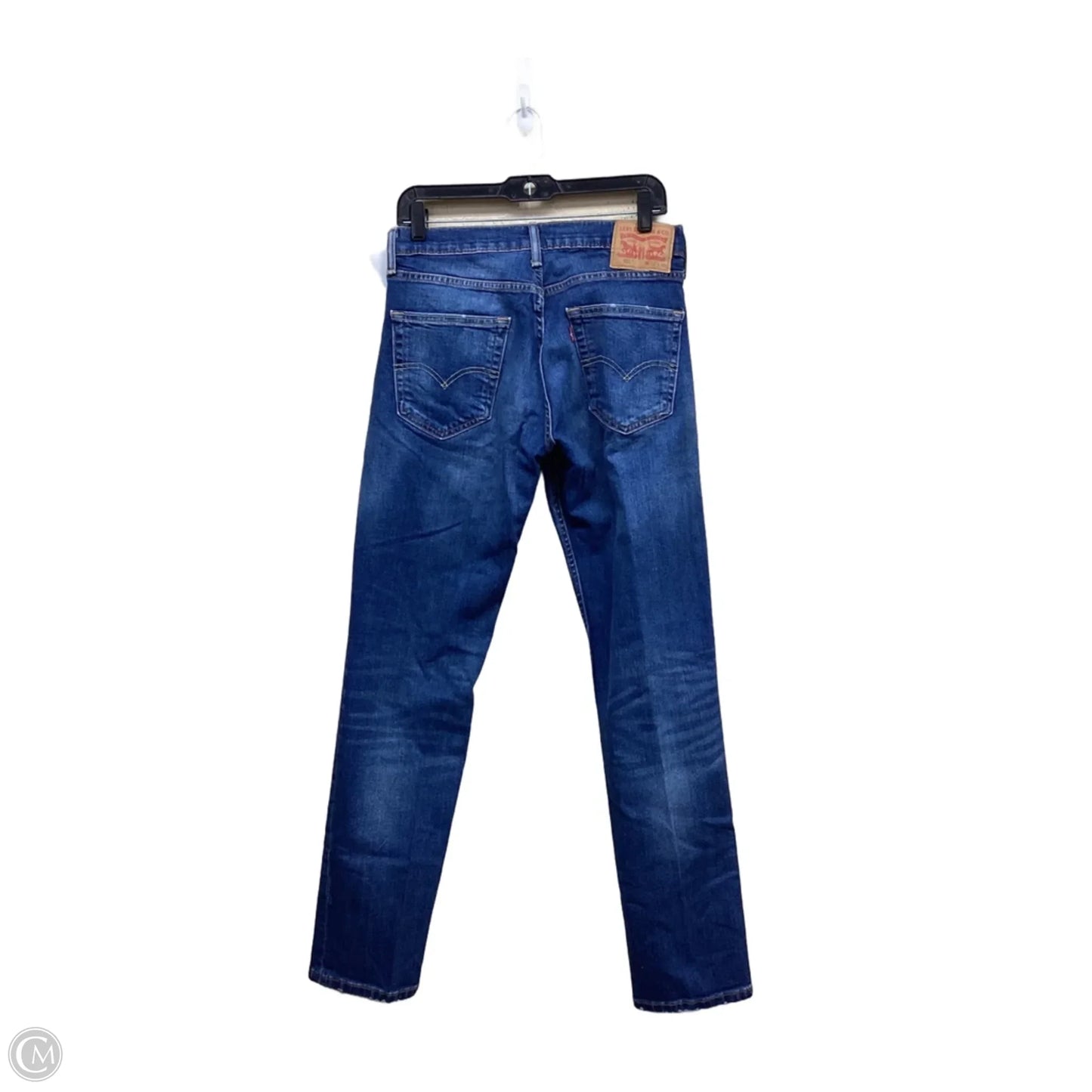 Jeans Straight By Levis In Blue Denim, Size: 14